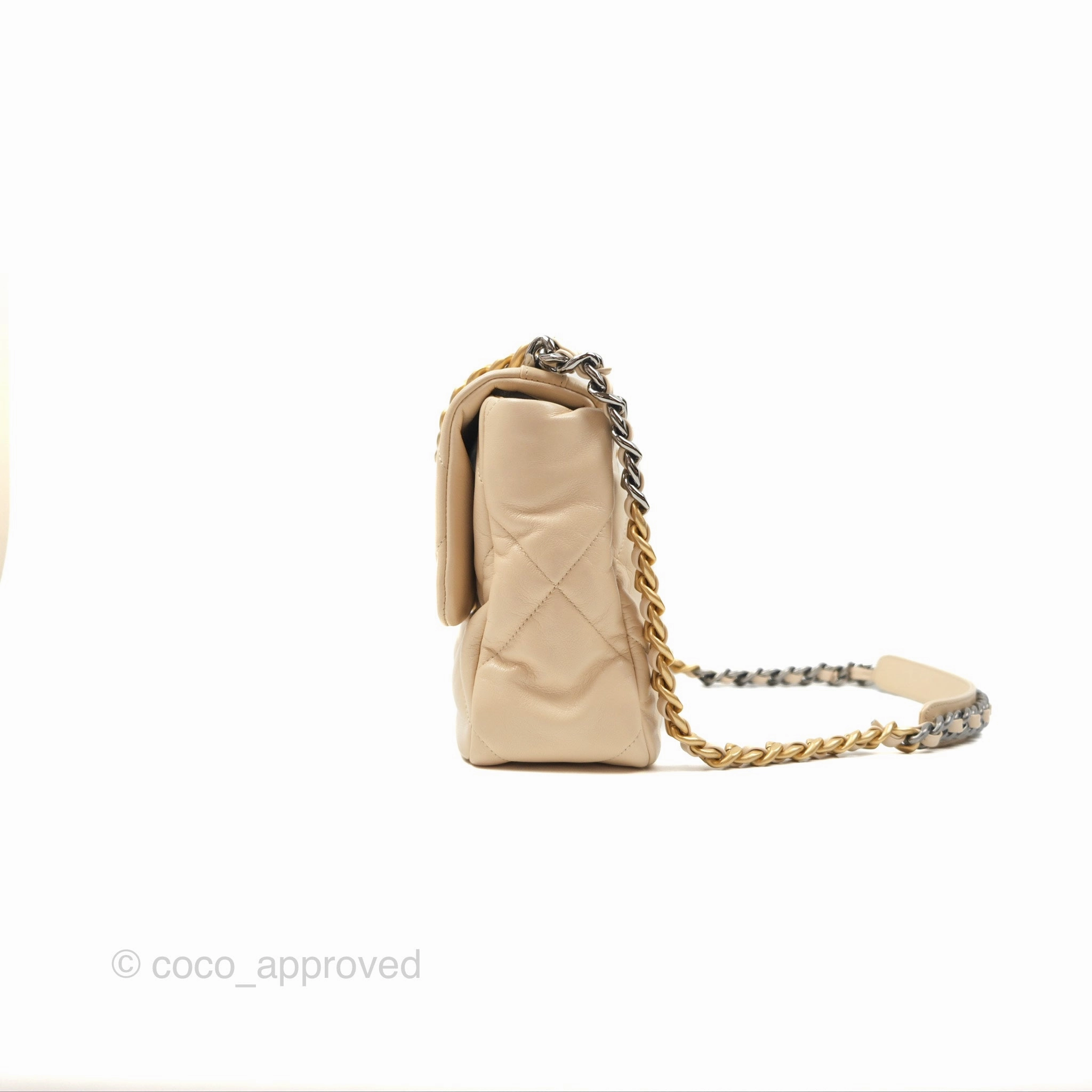 Chanel 19 Medium Beige Mixed Hardware