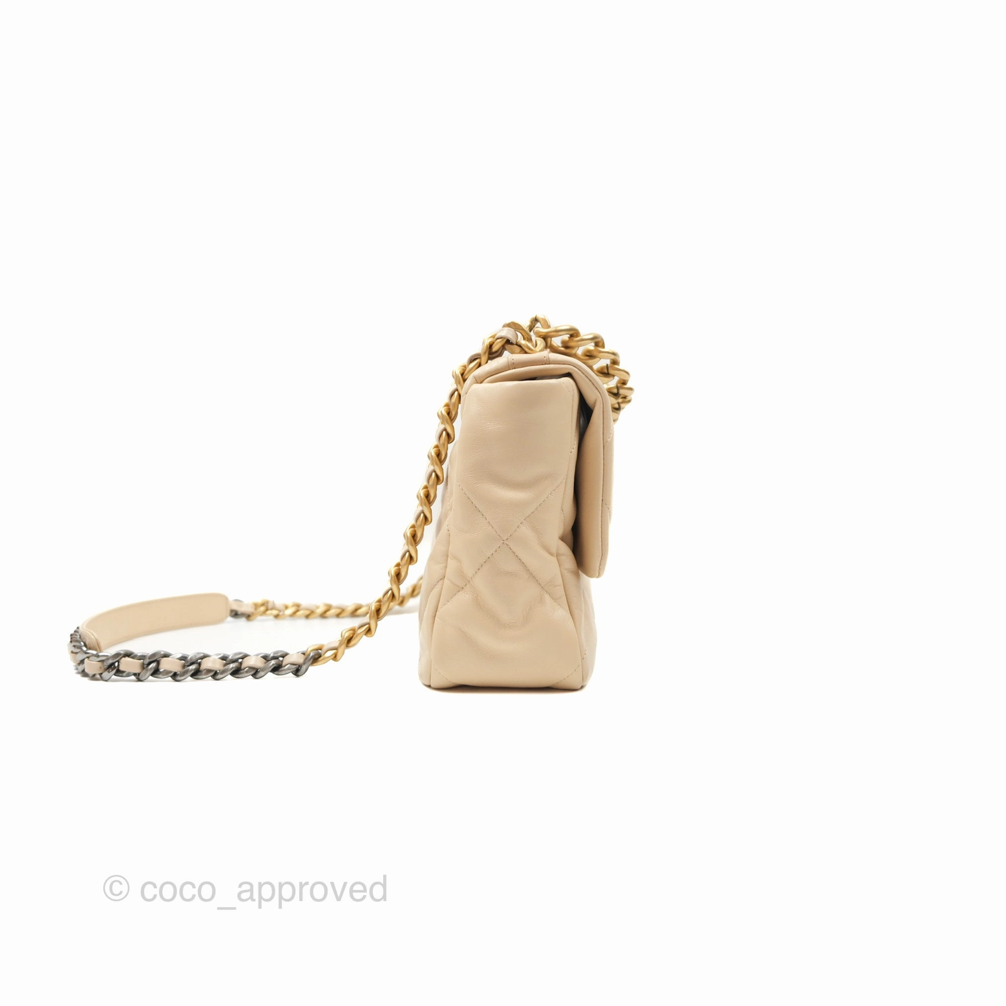 Chanel 19 Medium Beige Mixed Hardware