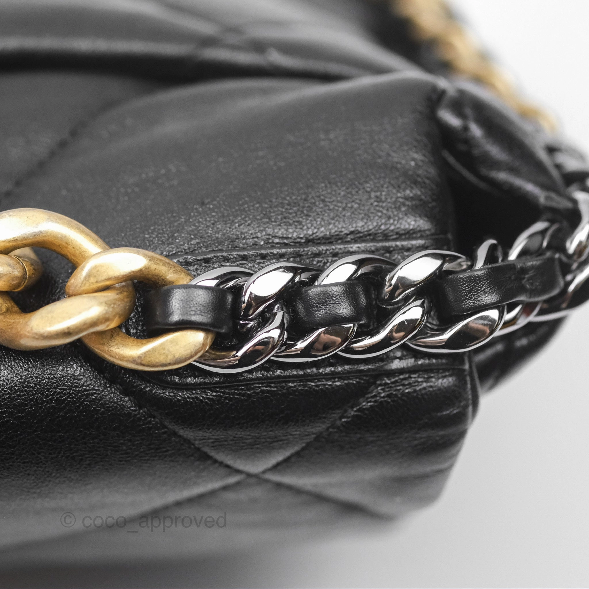 Chanel 19 Medium Black Goatskin Mixed Hardware