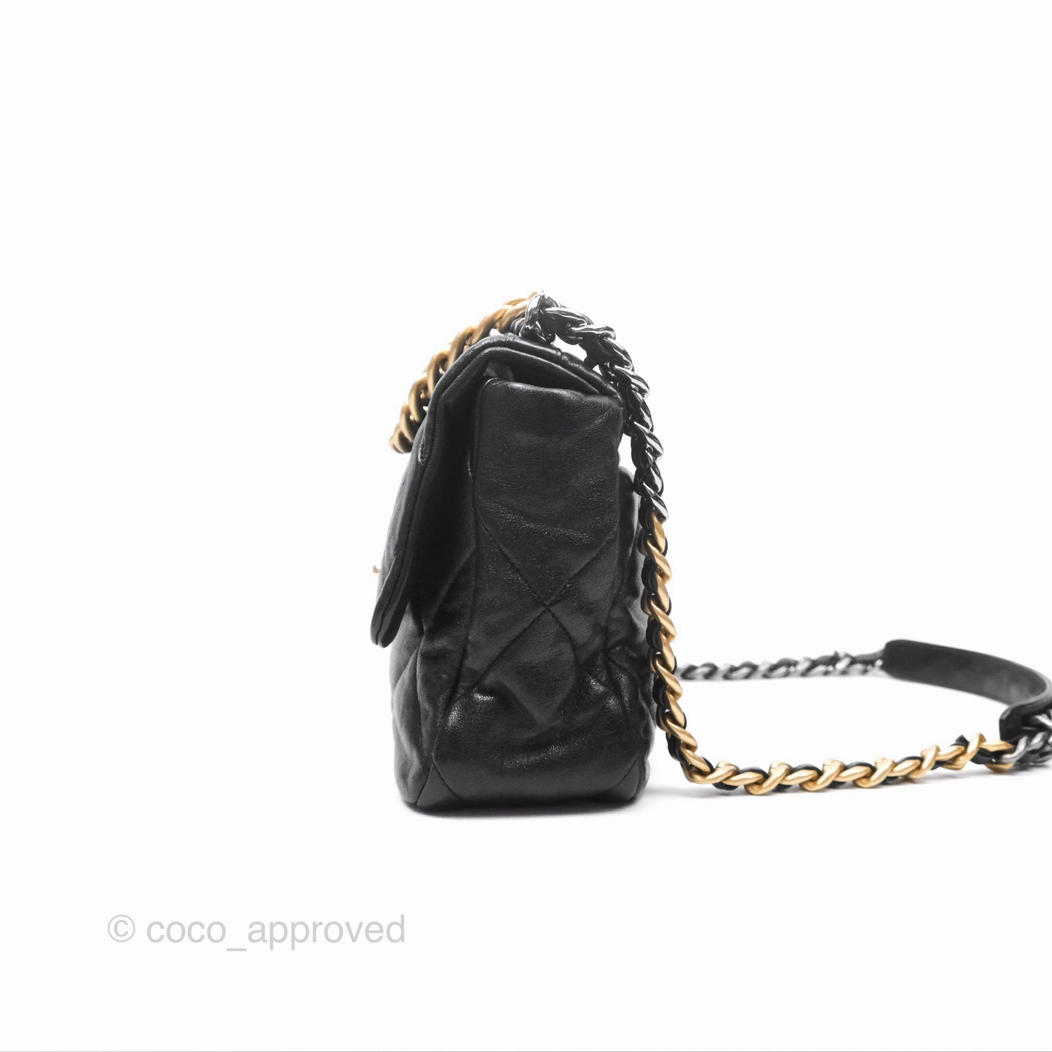 Chanel 19 Medium Black Goatskin Mixed Hardware