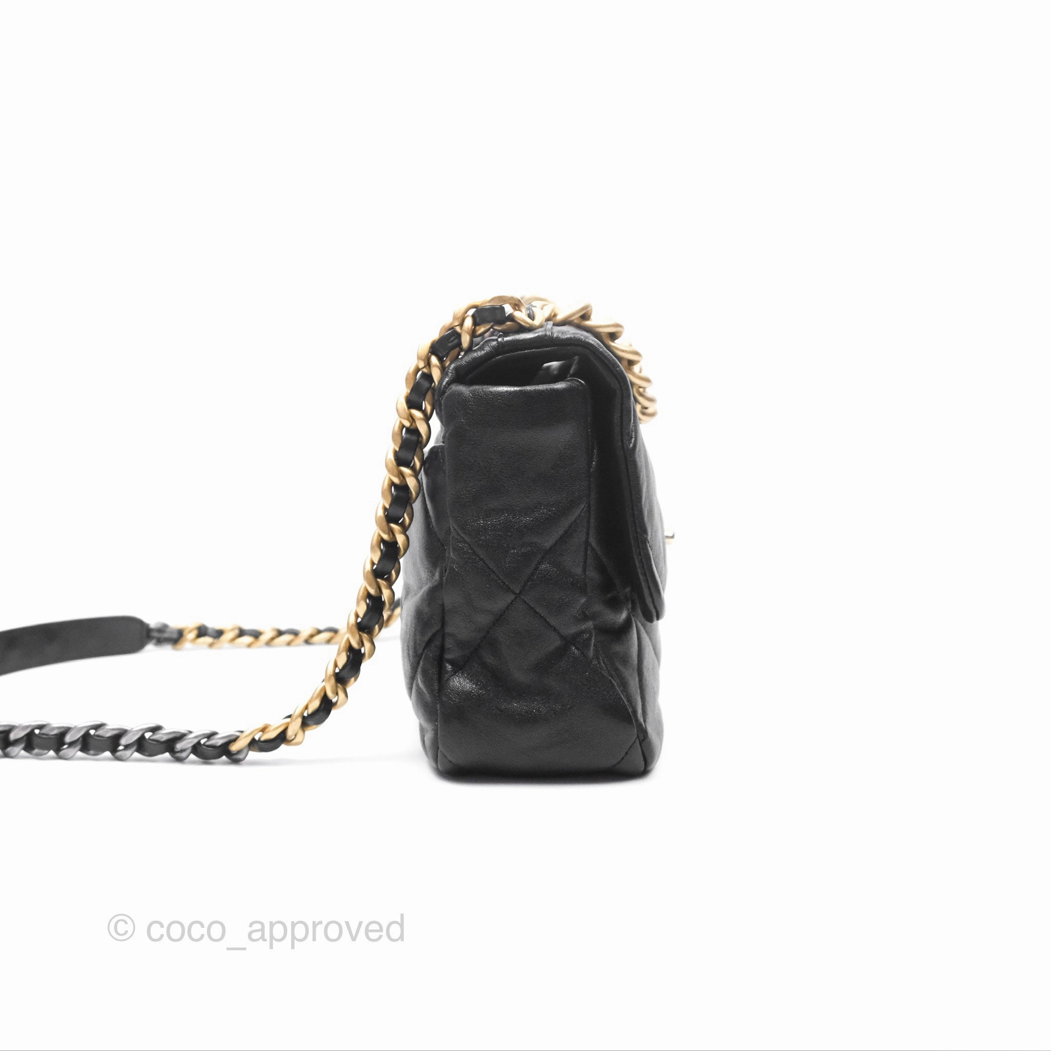 Chanel 19 Medium Black Goatskin Mixed Hardware