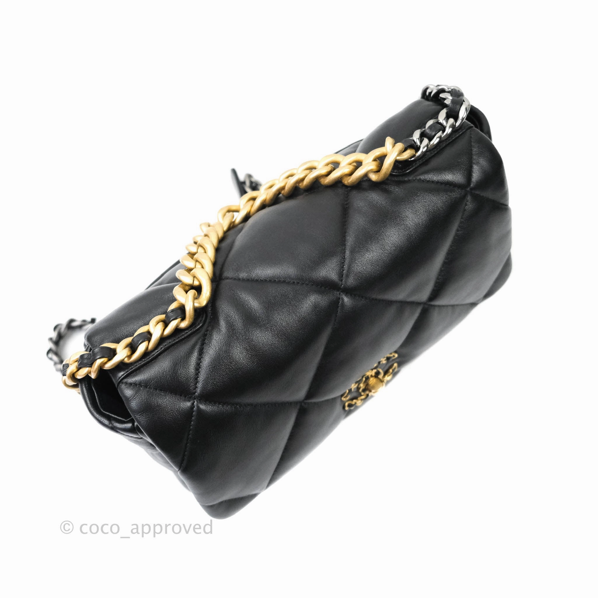 Chanel 19 Medium Black Mixed Hardware Goatskin