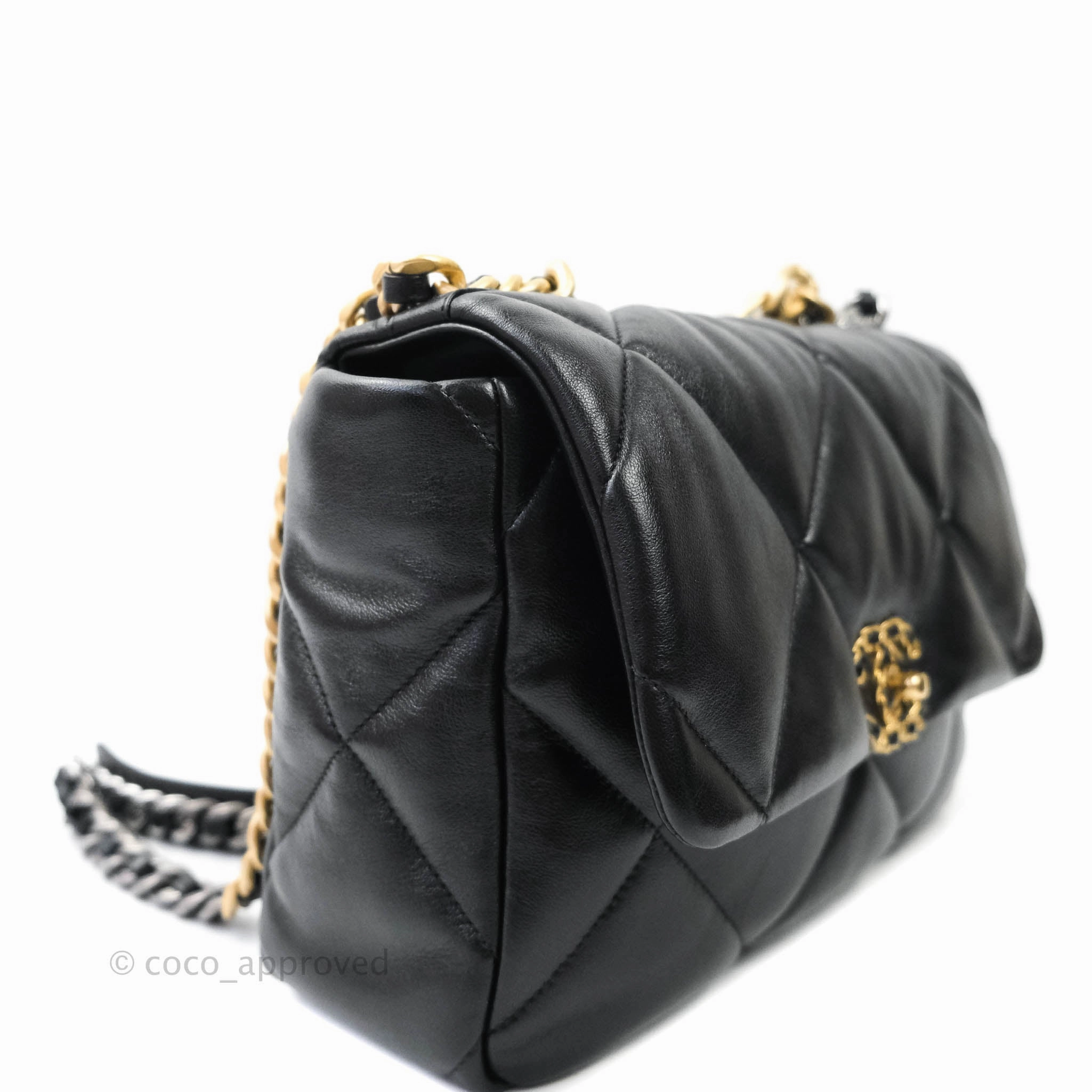Chanel 19 Medium Black Mixed Hardware Goatskin