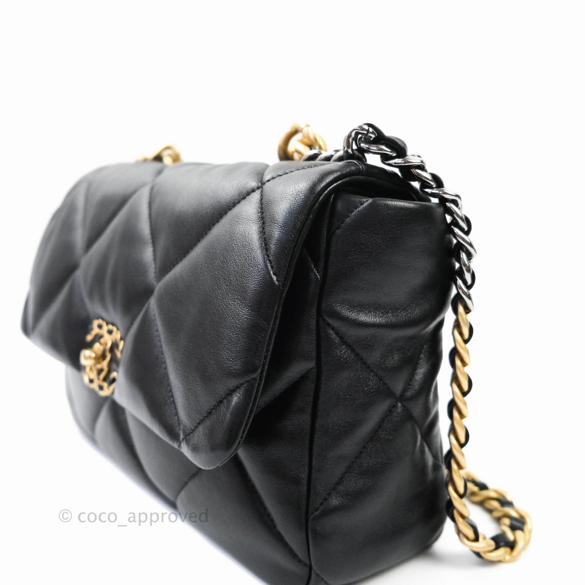 Chanel 19 Medium Black Mixed Hardware Goatskin