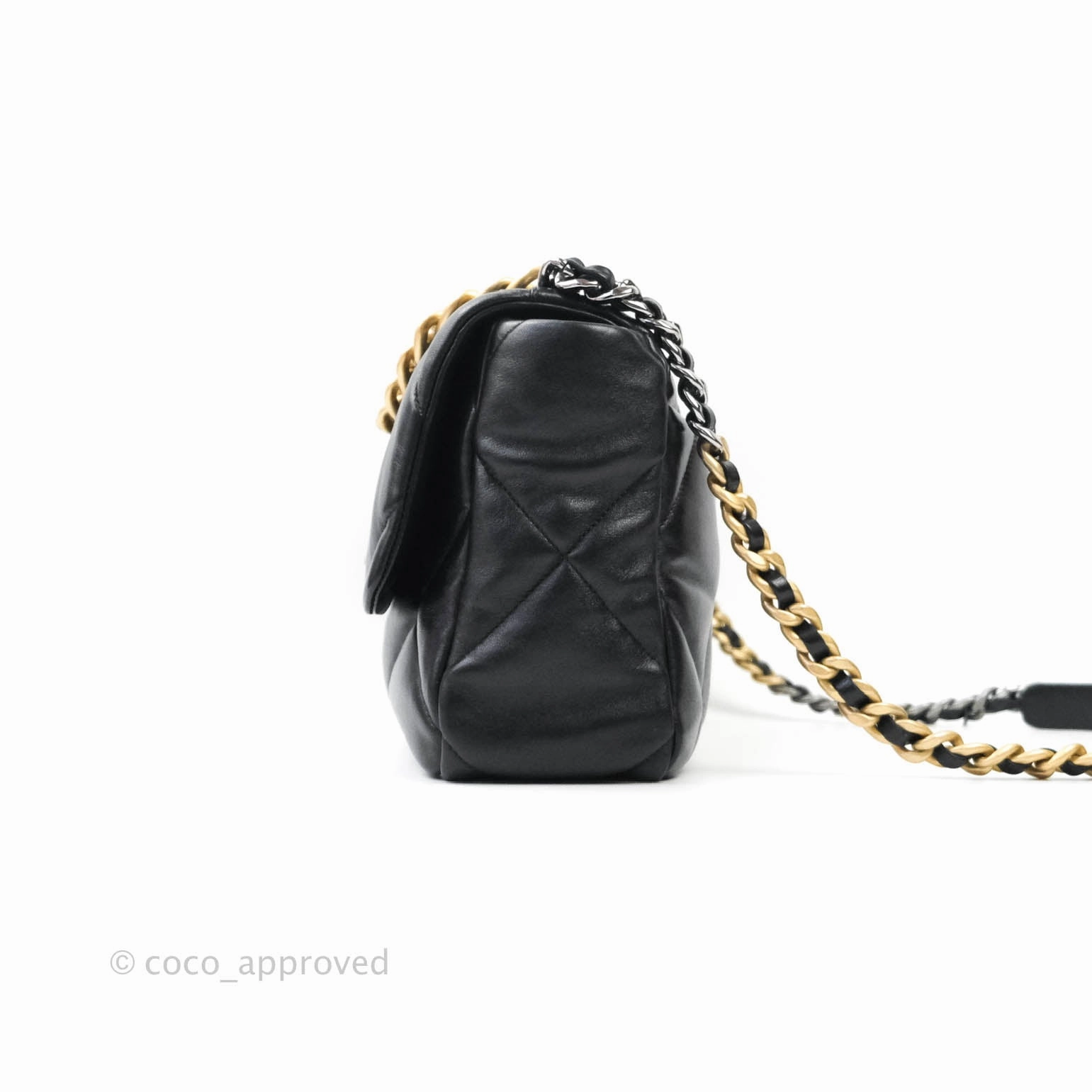 Chanel 19 Medium Black Mixed Hardware Goatskin