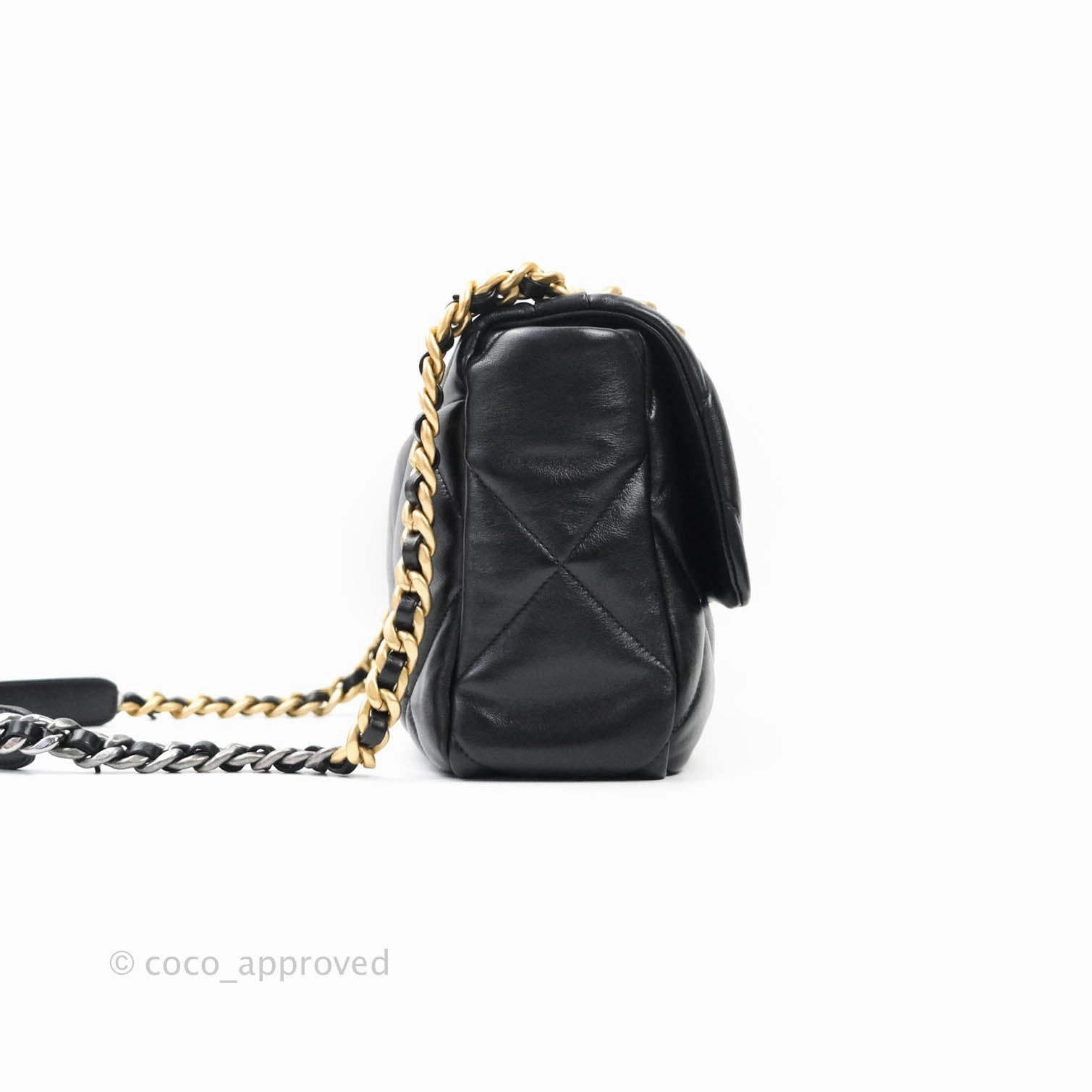 Chanel 19 Medium Black Mixed Hardware Goatskin