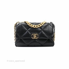 Chanel 19 Medium Black Mixed Hardware Goatskin