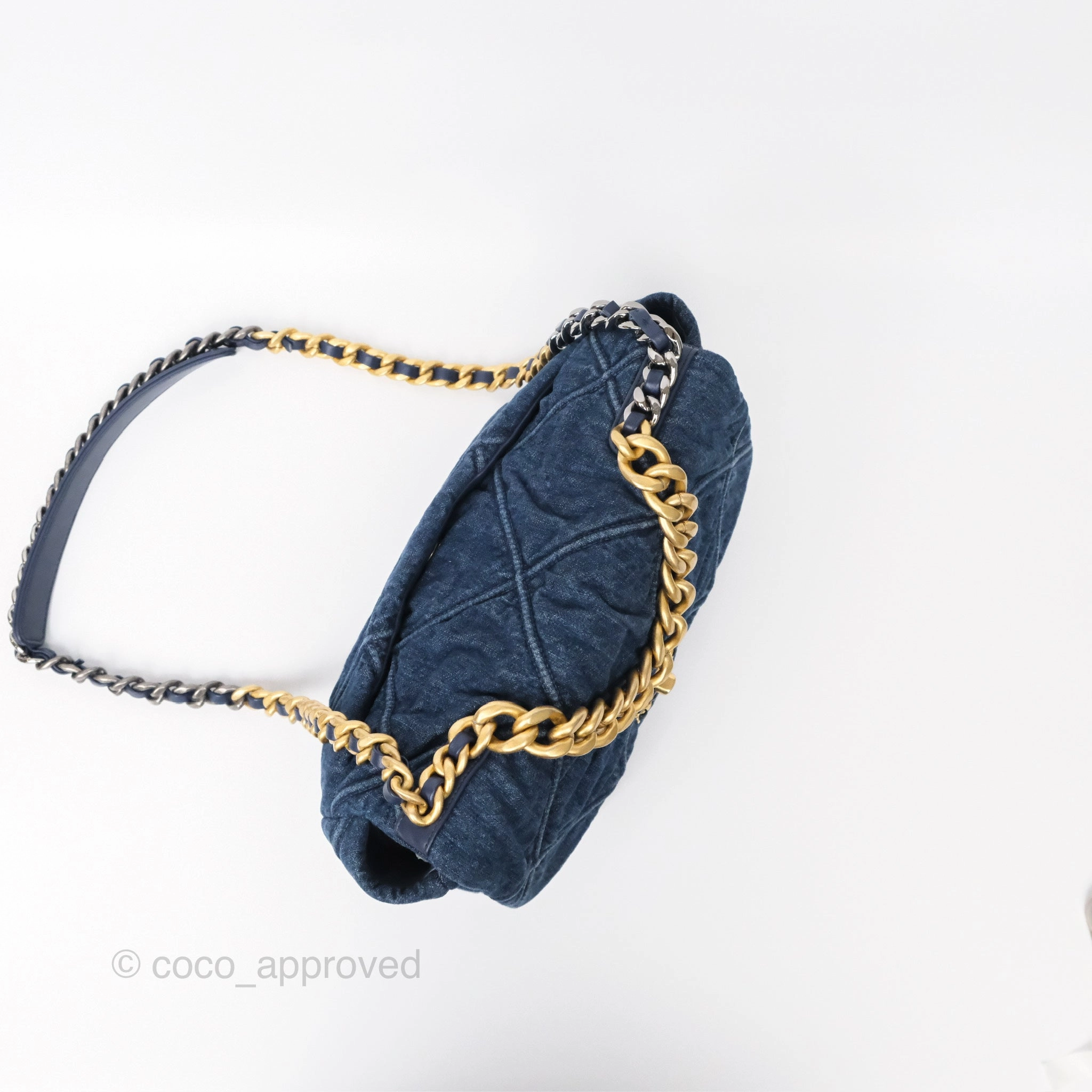 Chanel 19 Medium Dark Denim Mixed Hardware
