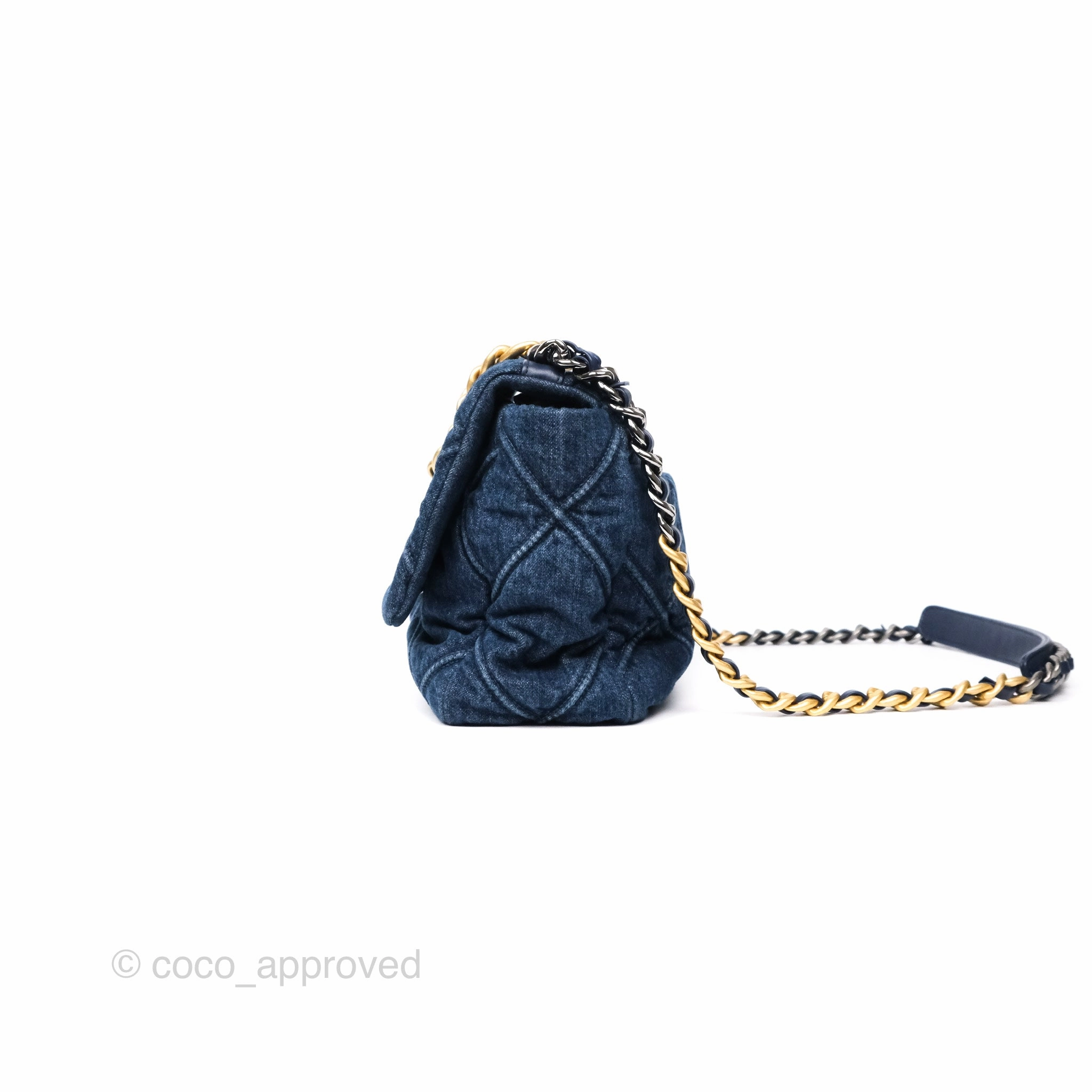 Chanel 19 Medium Dark Denim Mixed Hardware