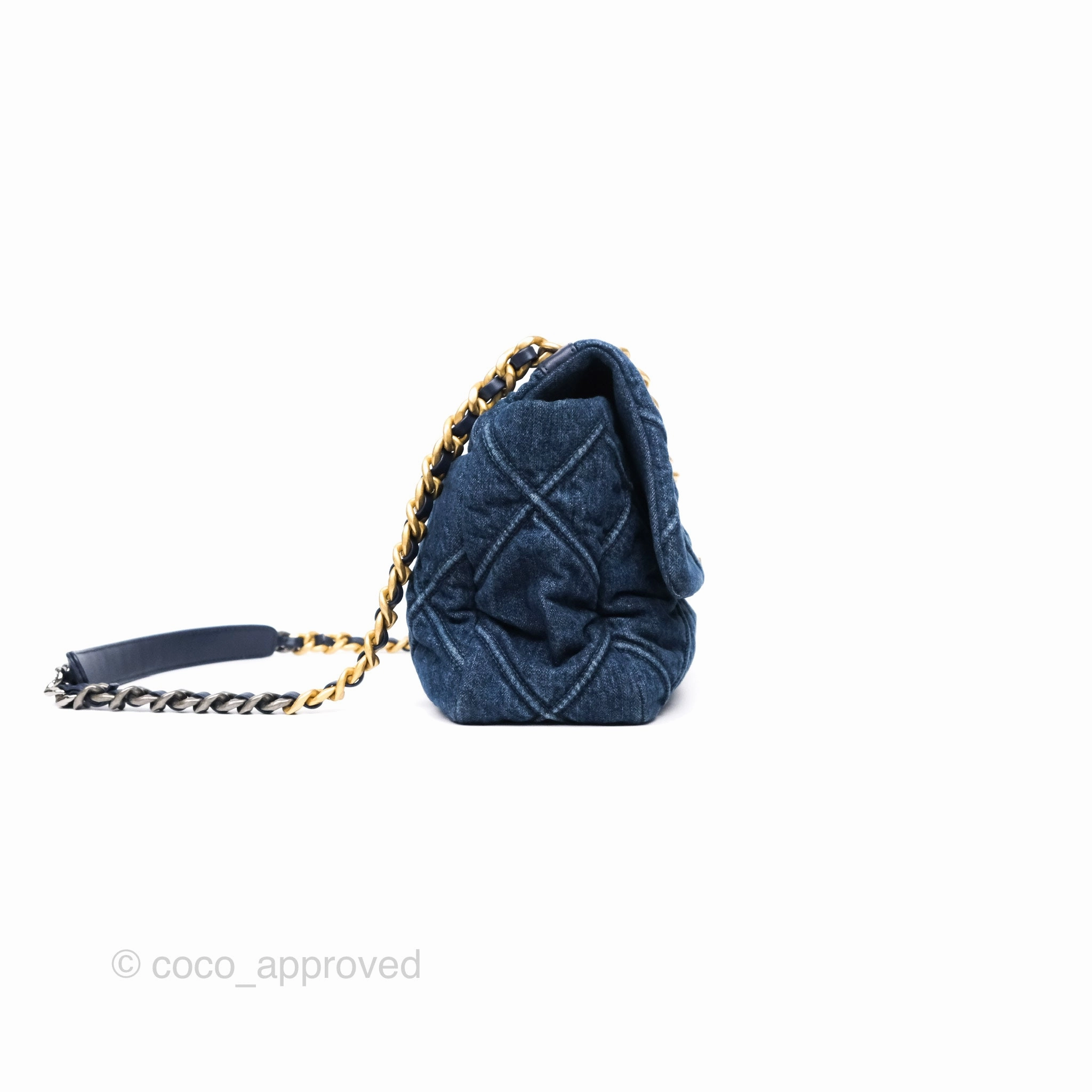Chanel 19 Medium Dark Denim Mixed Hardware