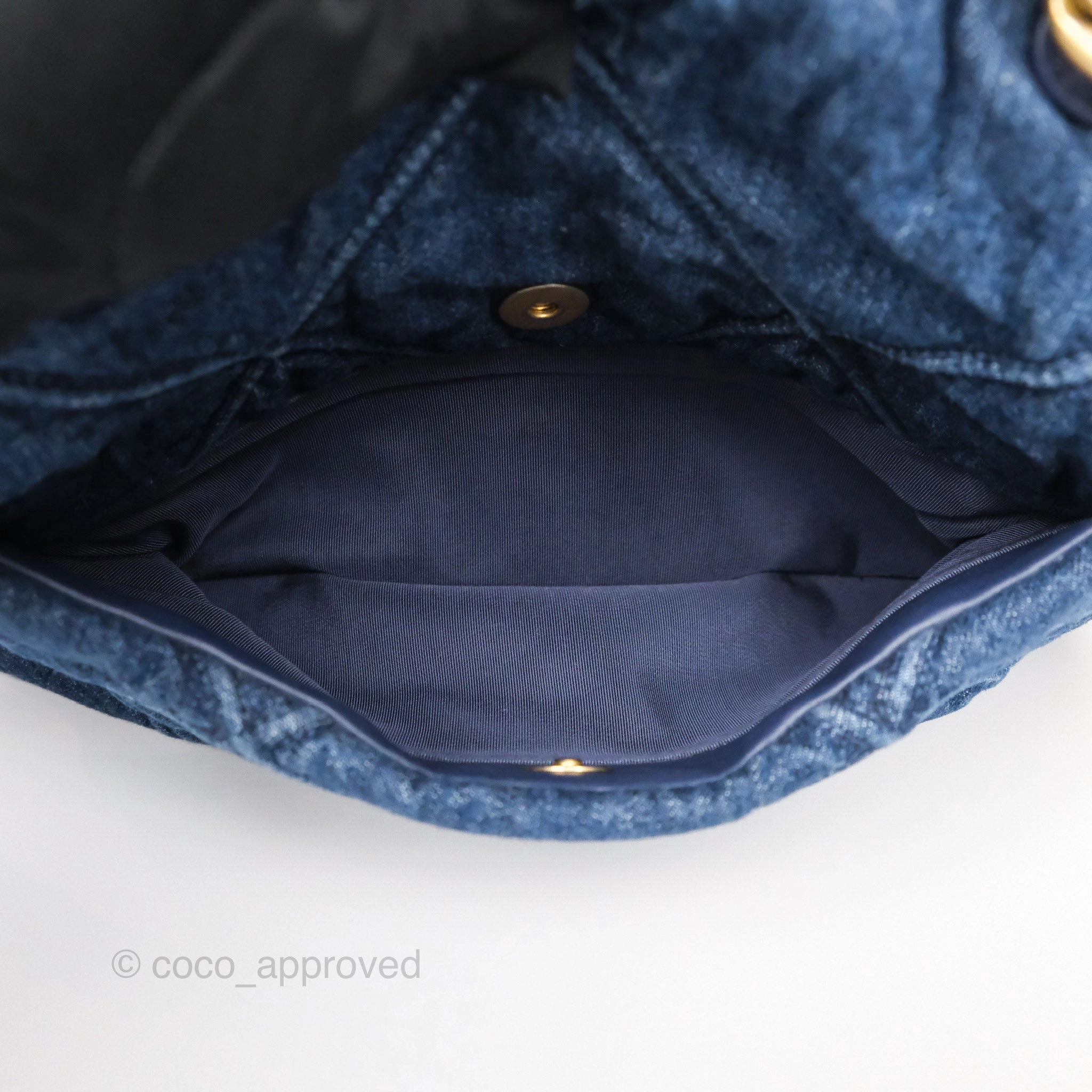 Chanel 19 Medium Dark Denim Mixed Hardware