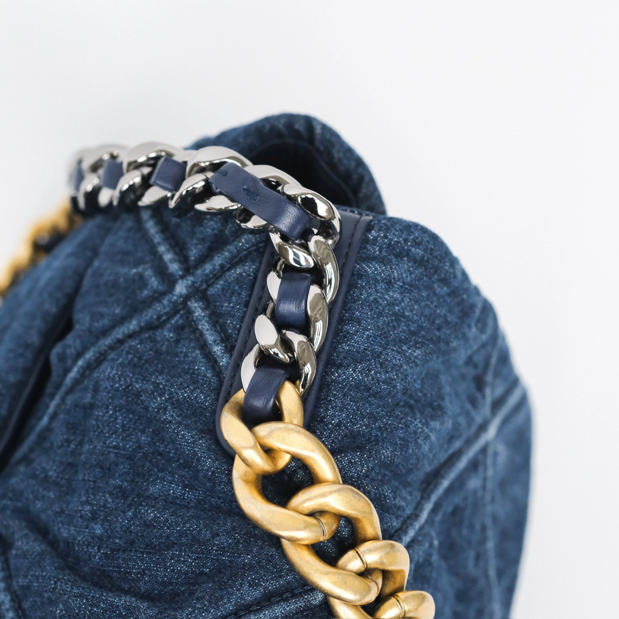 Chanel 19 Medium Dark Denim Mixed Hardware