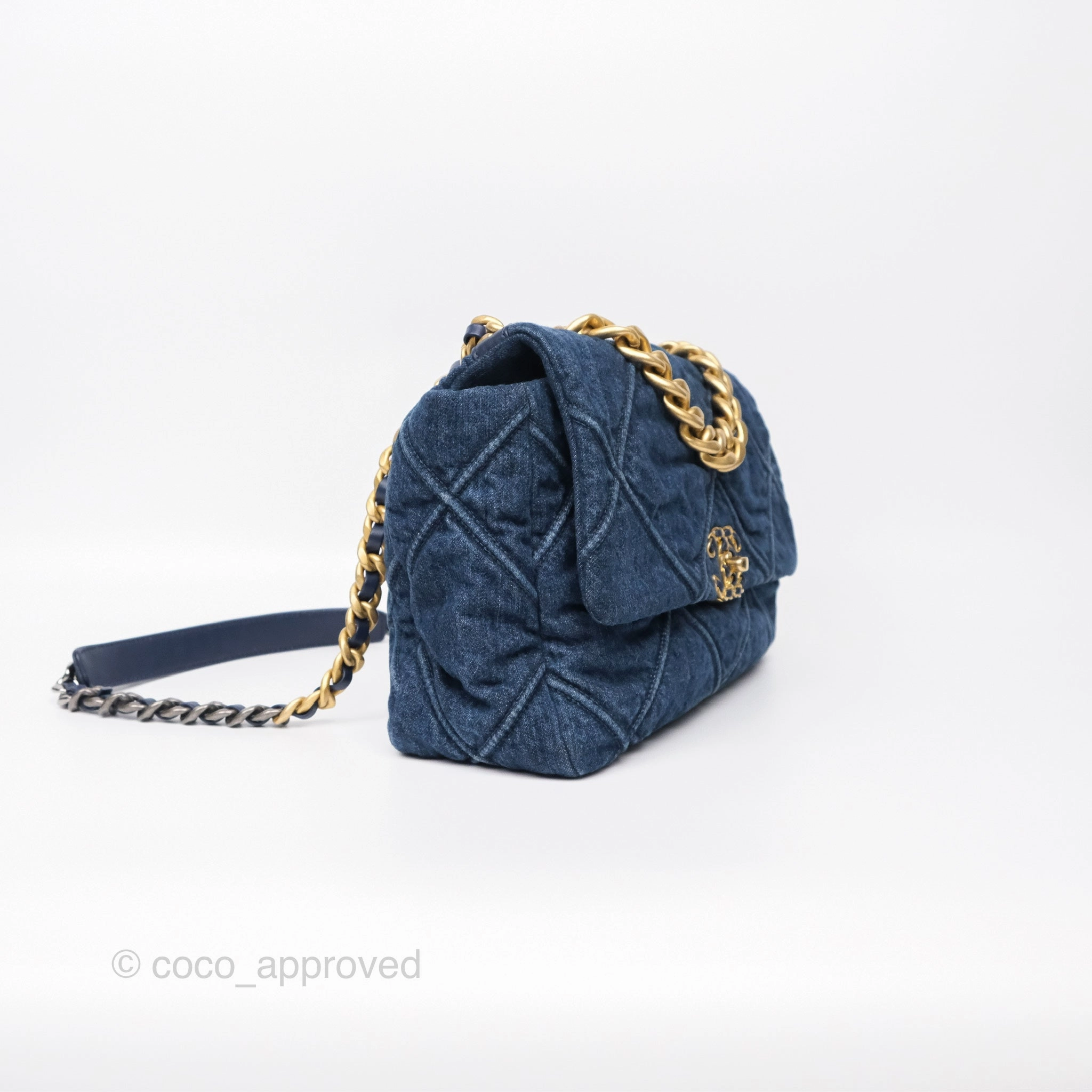 Chanel 19 Medium Dark Denim Mixed Hardware