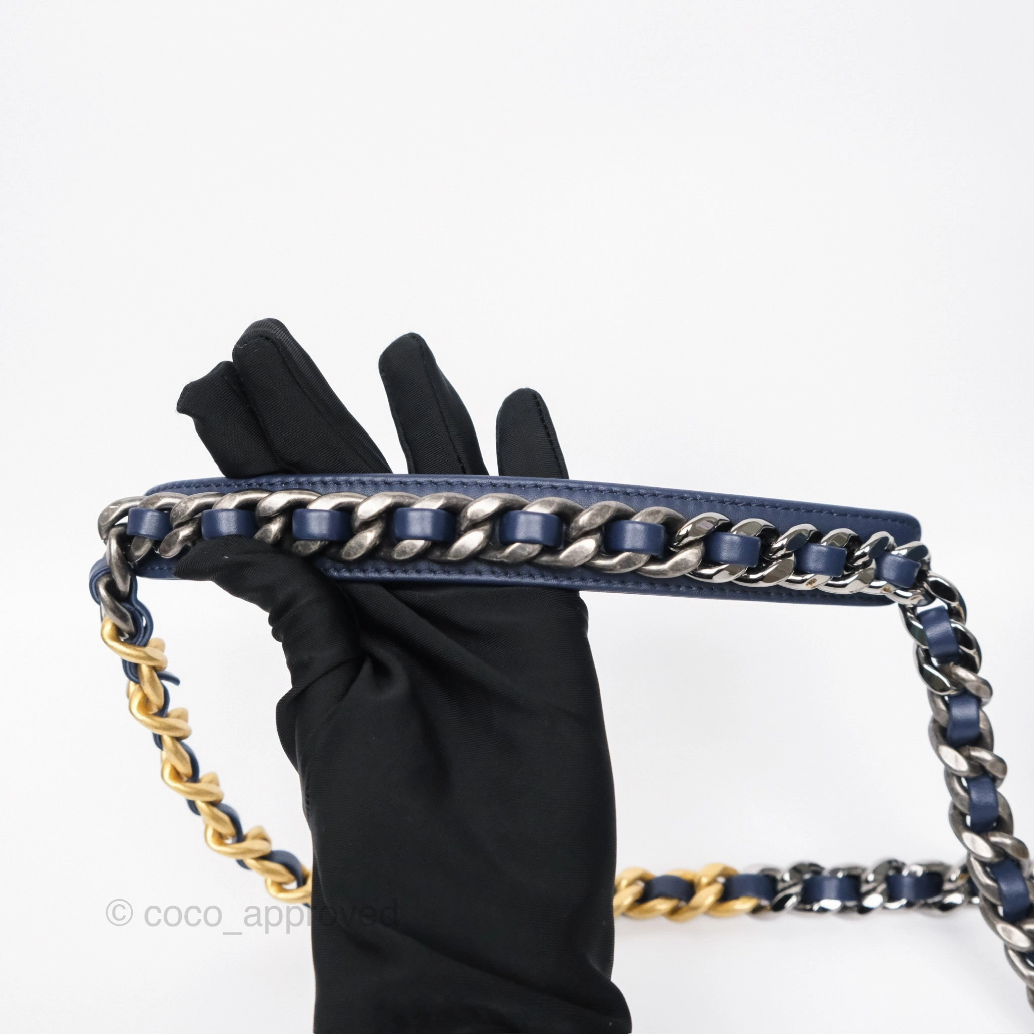 Chanel 19 Medium Dark Denim Mixed Hardware