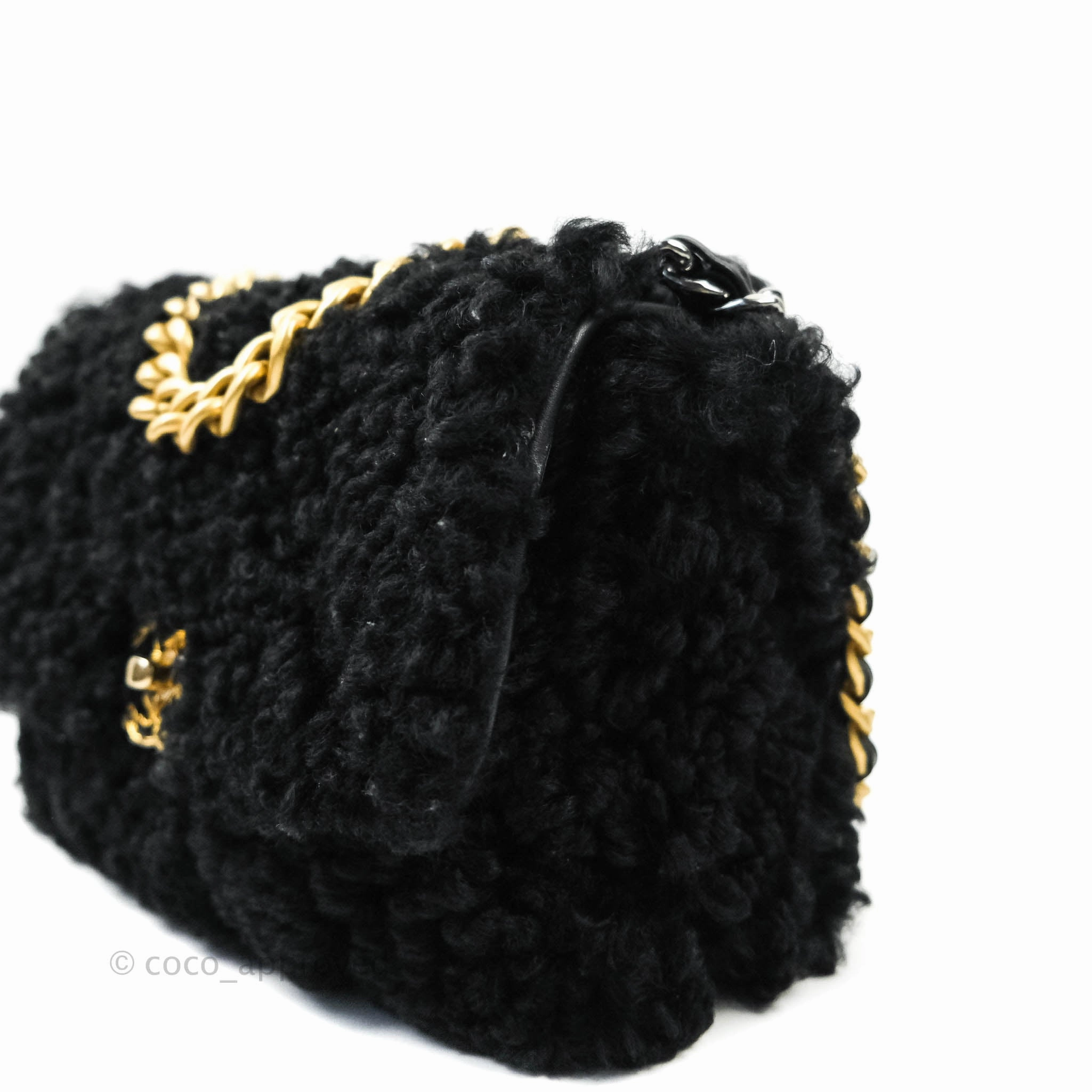Chanel 19 Medium Shearling Black Mixed Hardware 20A