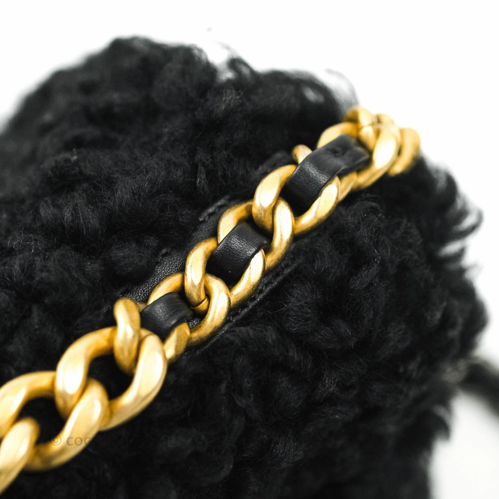 Chanel 19 Medium Shearling Black Mixed Hardware 20A