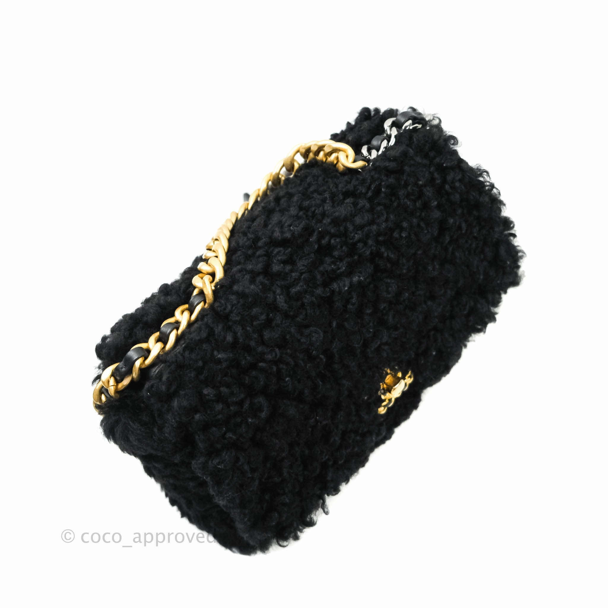 Chanel 19 Medium Shearling Black Mixed Hardware 20A