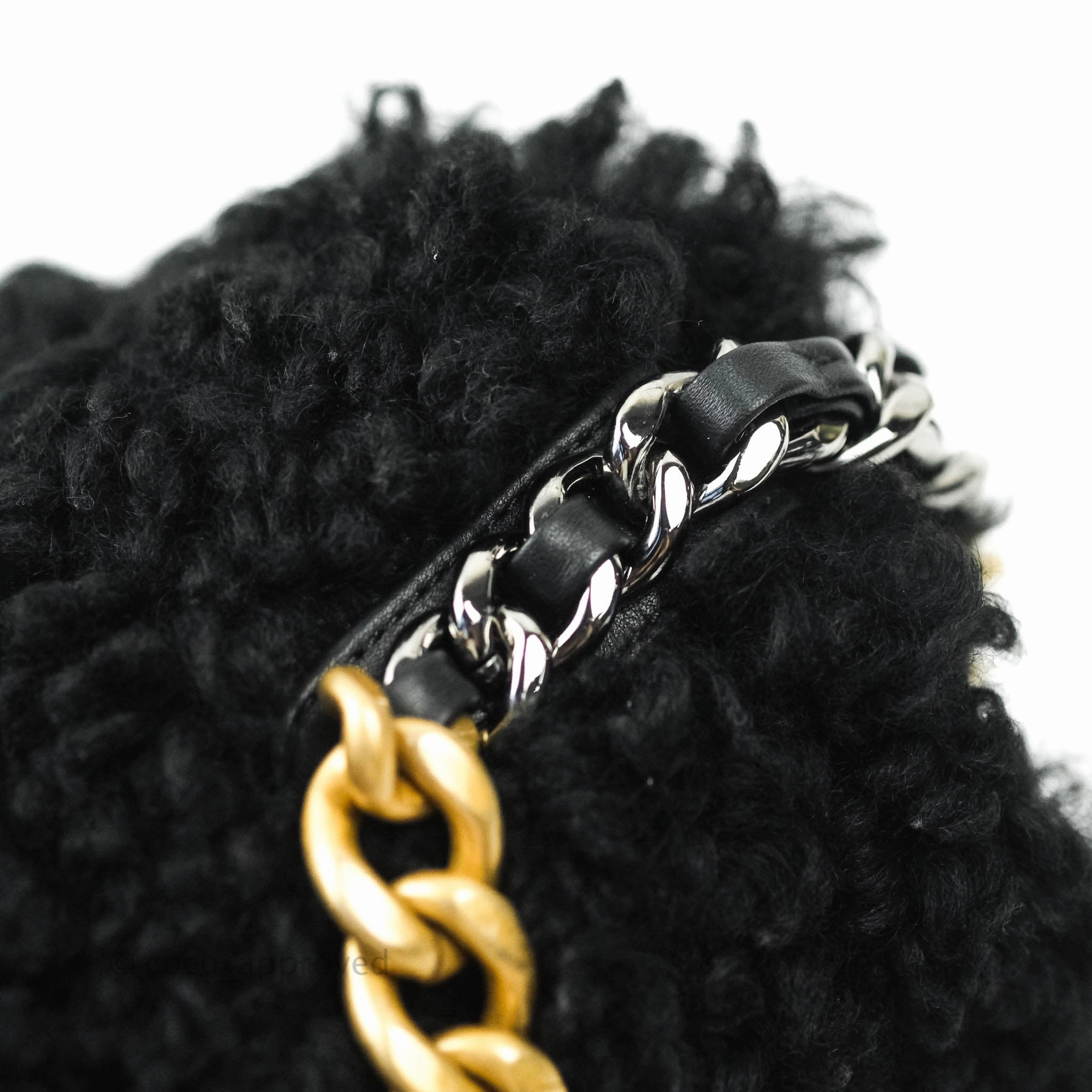 Chanel 19 Medium Shearling Black Mixed Hardware 20A