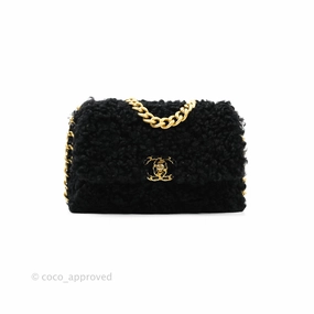 Chanel 19 Medium Shearling Black Mixed Hardware 20A