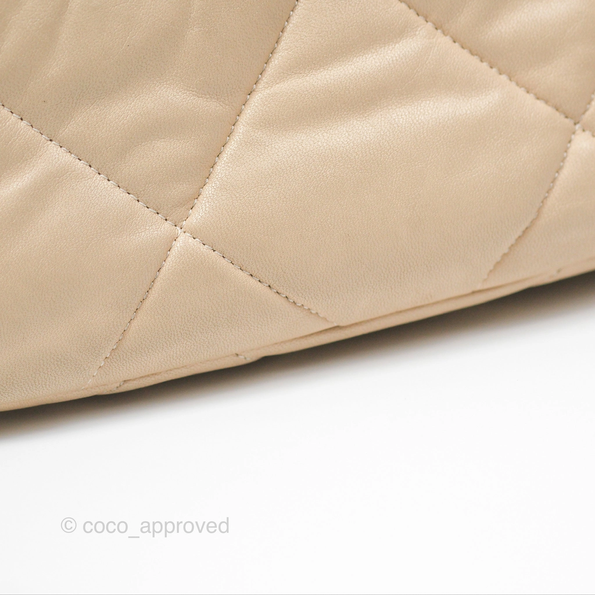 Chanel 19 Small Beige Goatskin Mixed Hardware