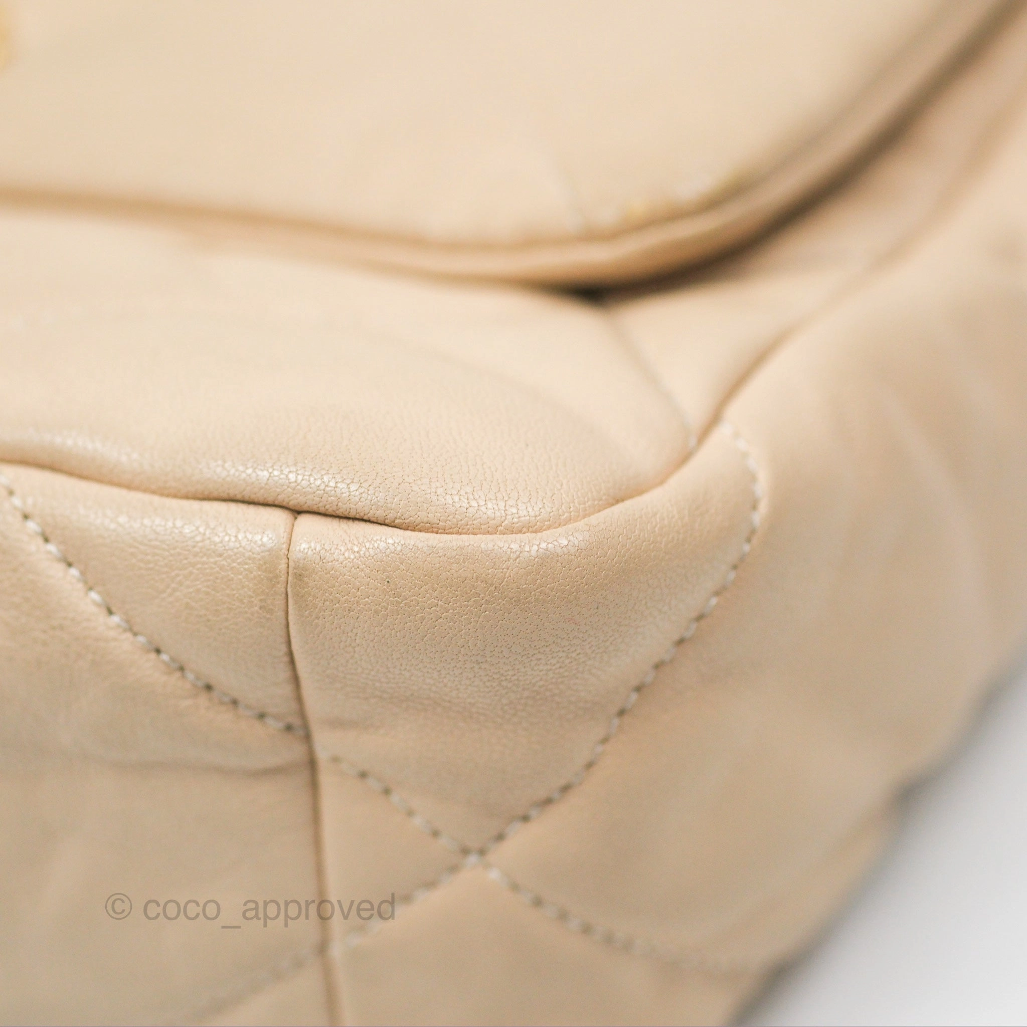 Chanel 19 Small Beige Goatskin Mixed Hardware