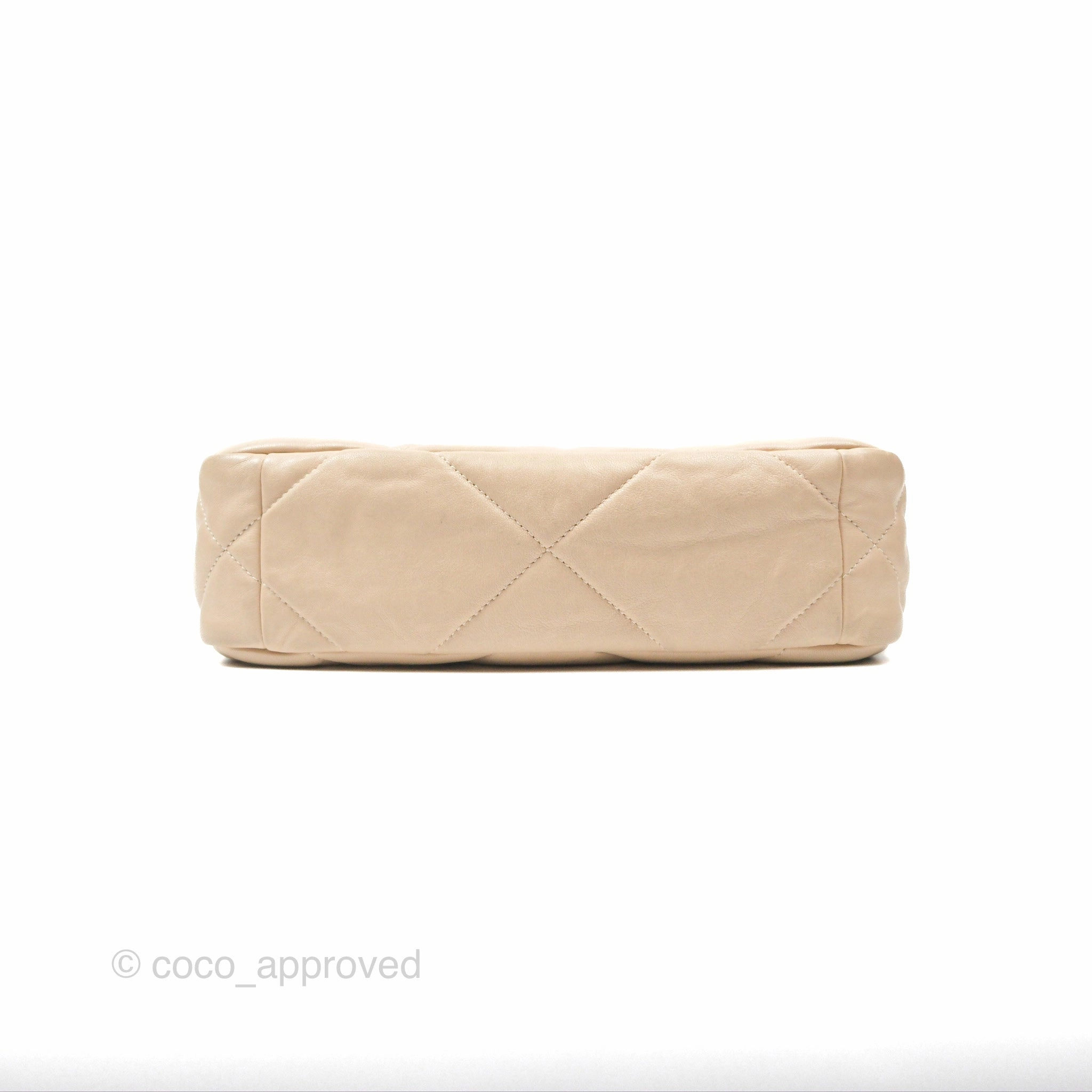 Chanel 19 Small Beige Goatskin Mixed Hardware
