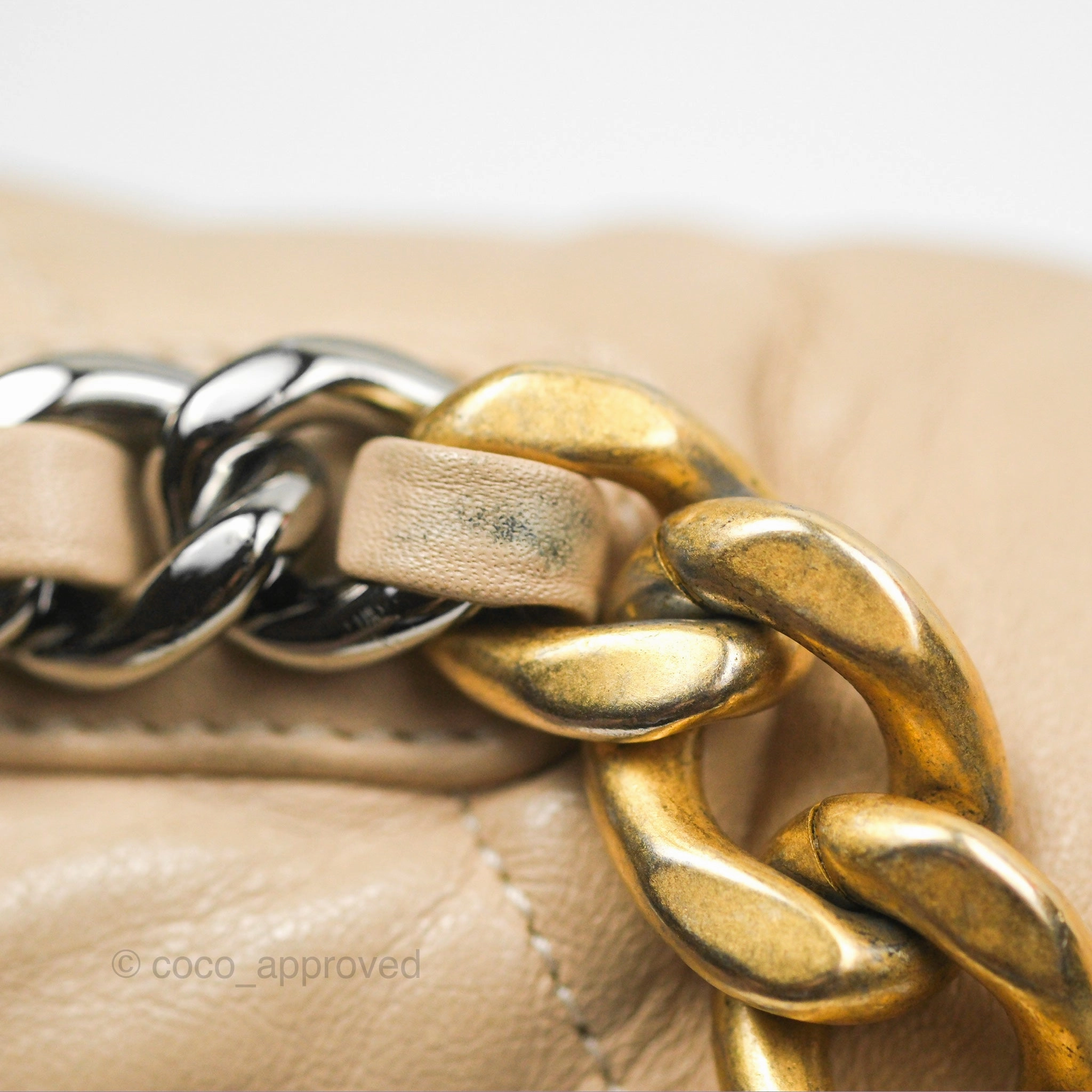 Chanel 19 Small Beige Goatskin Mixed Hardware