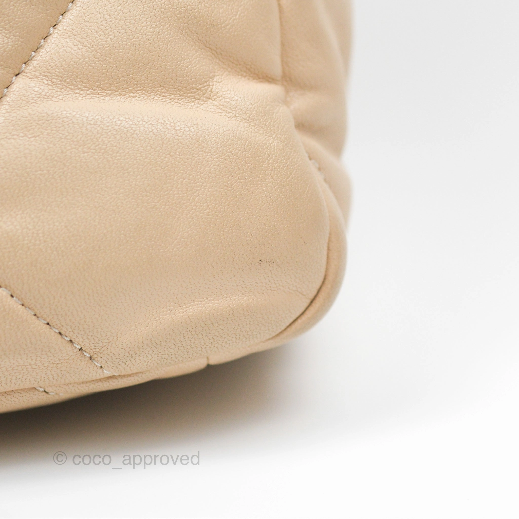 Chanel 19 Small Beige Goatskin Mixed Hardware