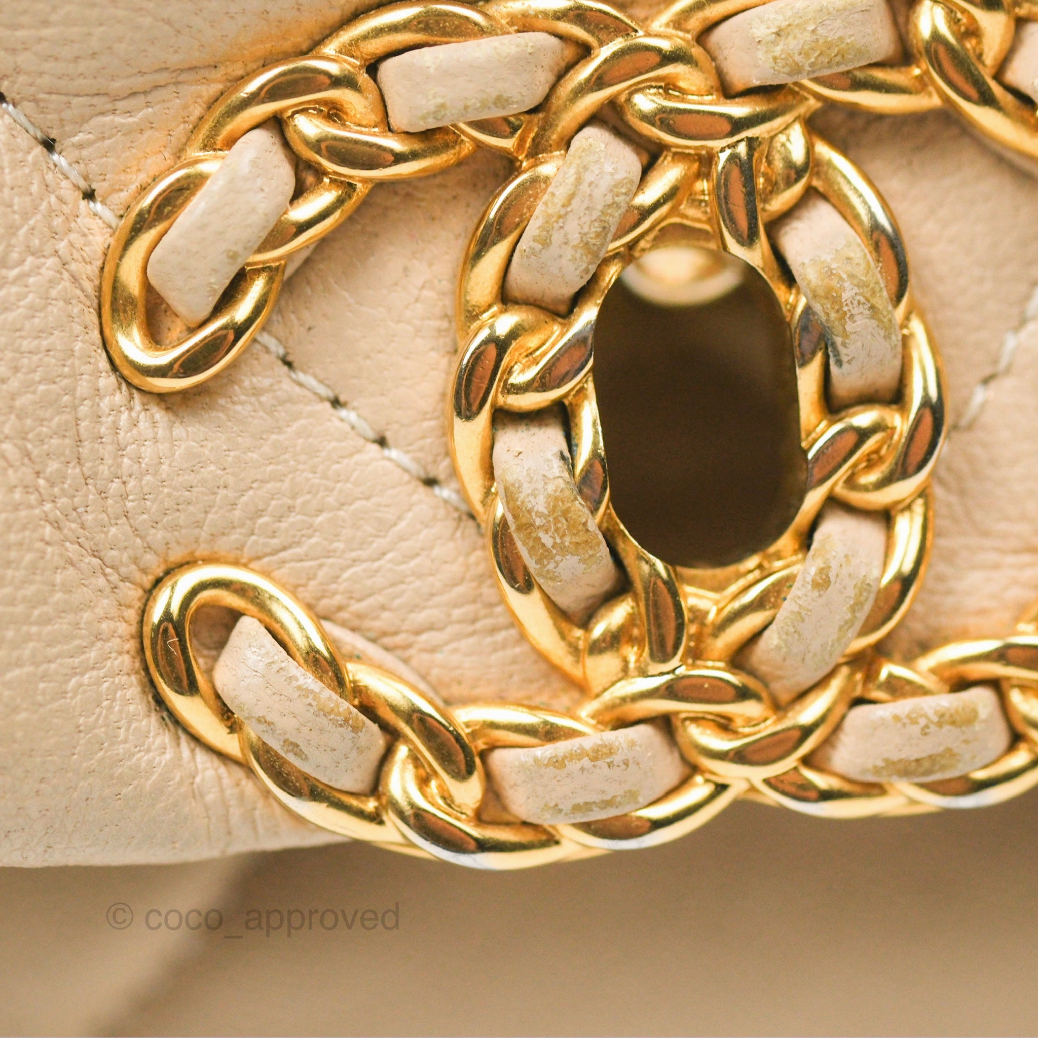 Chanel 19 Small Beige Goatskin Mixed Hardware