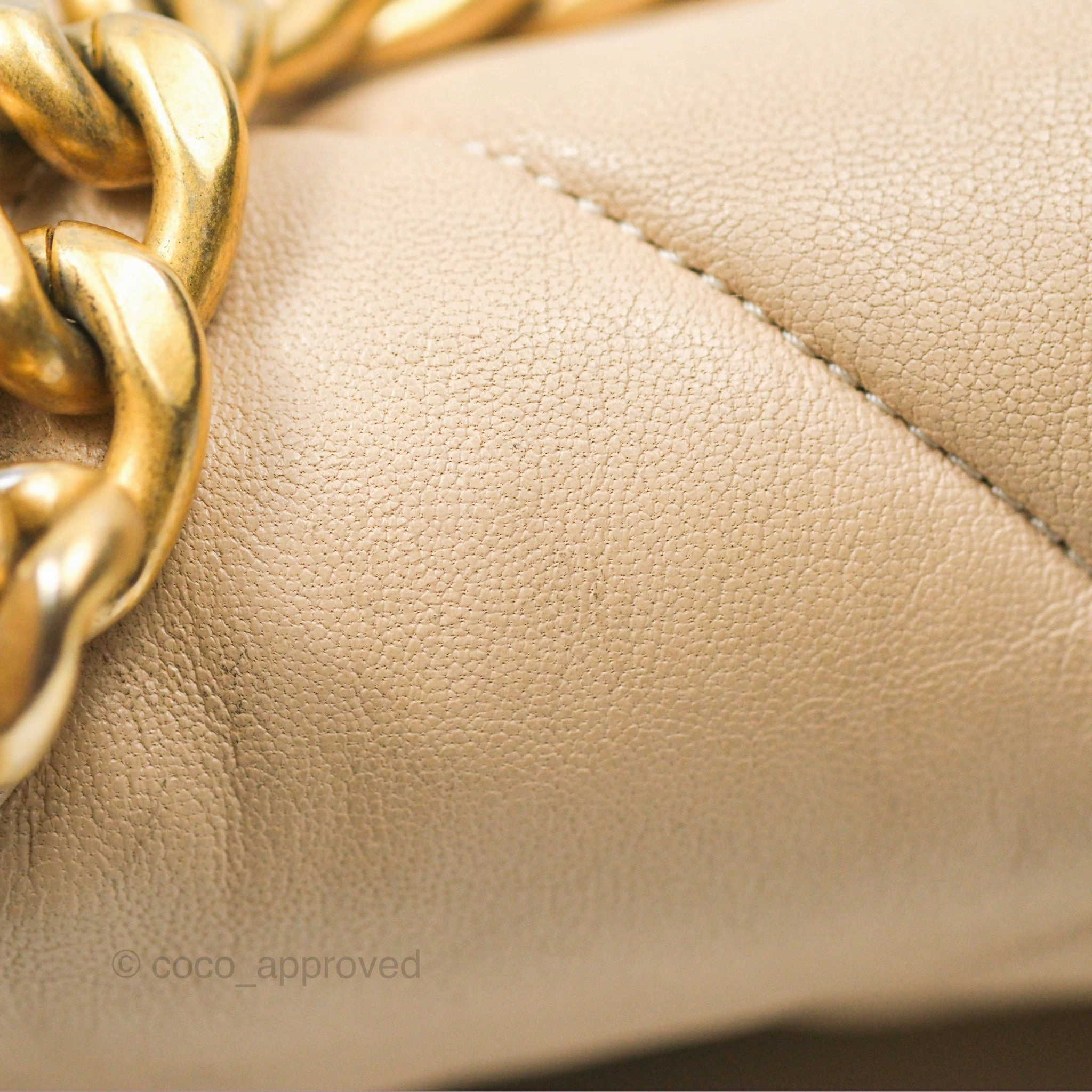 Chanel 19 Small Beige Goatskin Mixed Hardware