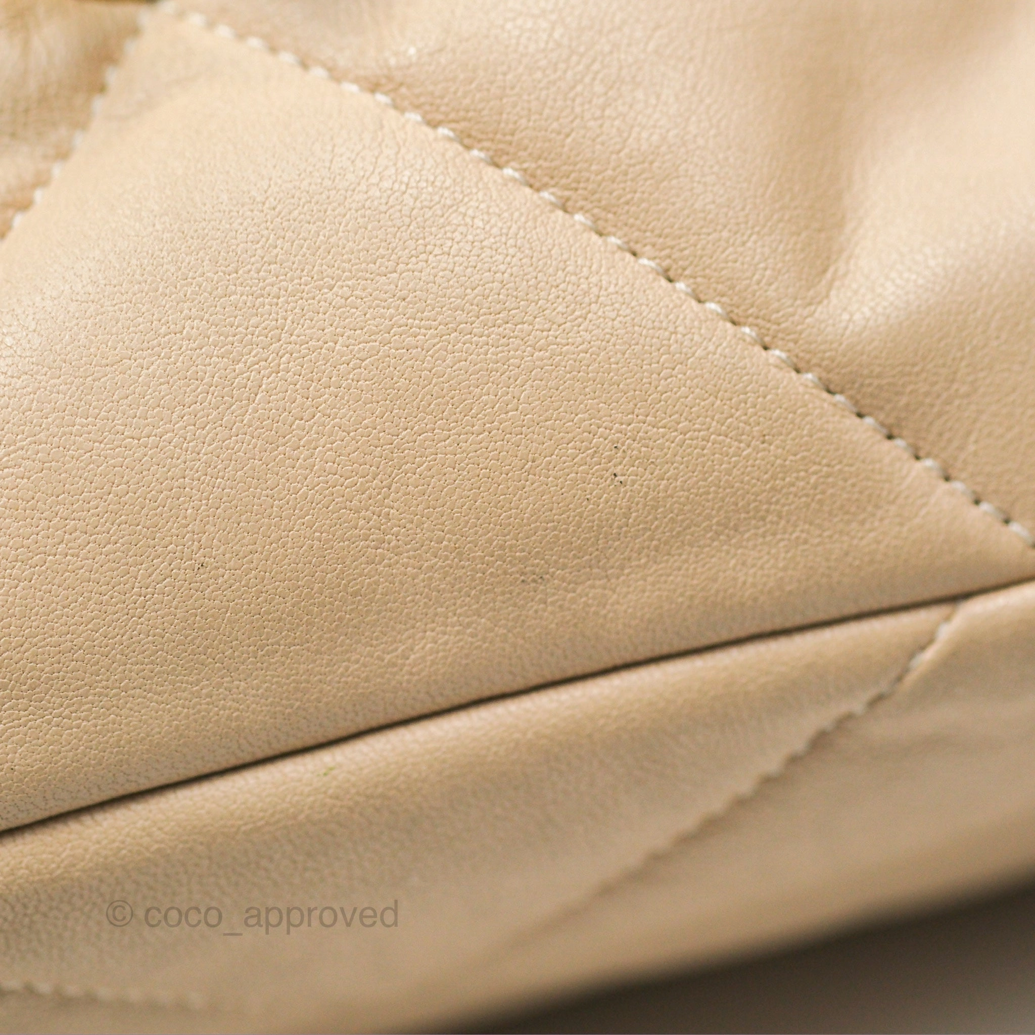 Chanel 19 Small Beige Goatskin Mixed Hardware