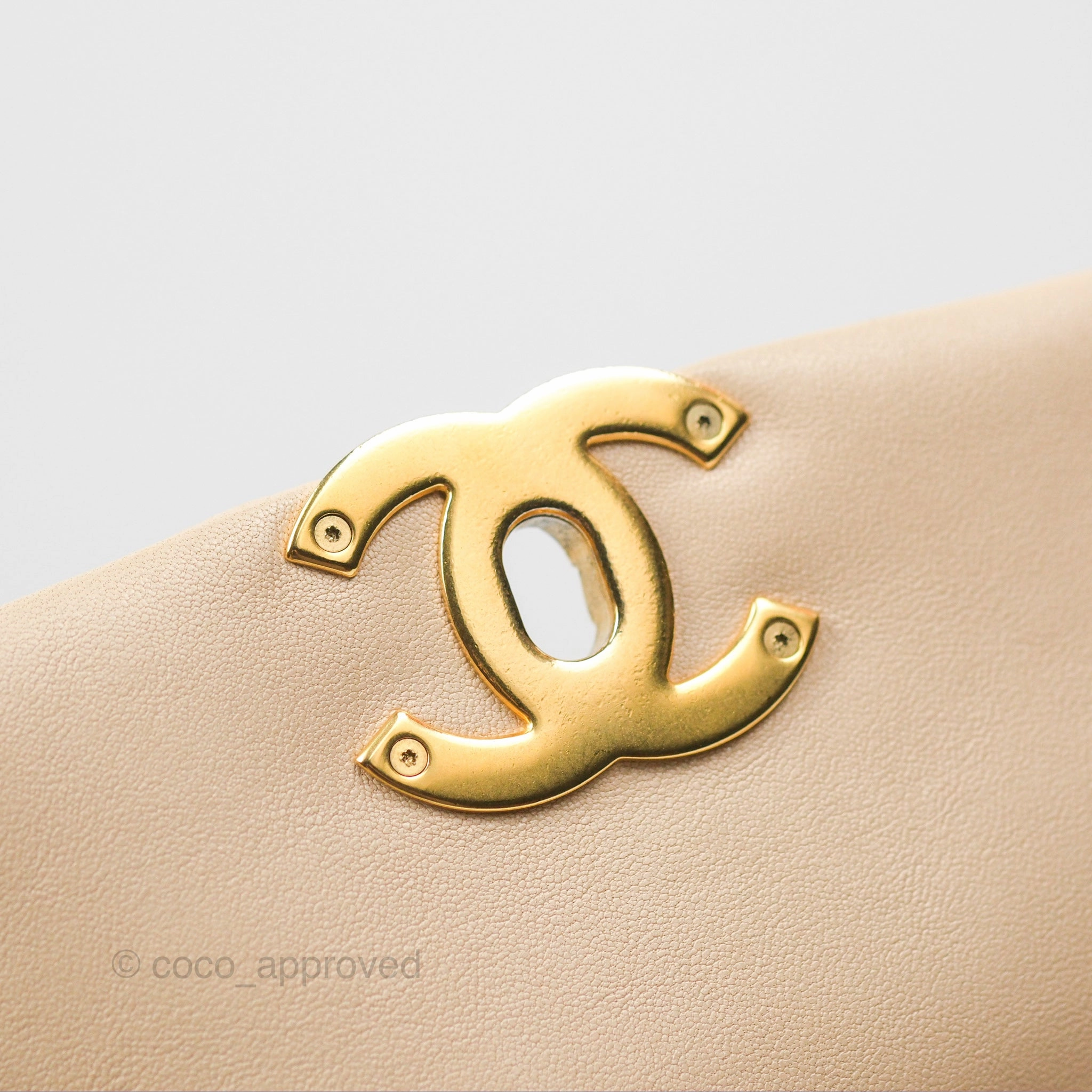 Chanel 19 Small Beige Goatskin Mixed Hardware
