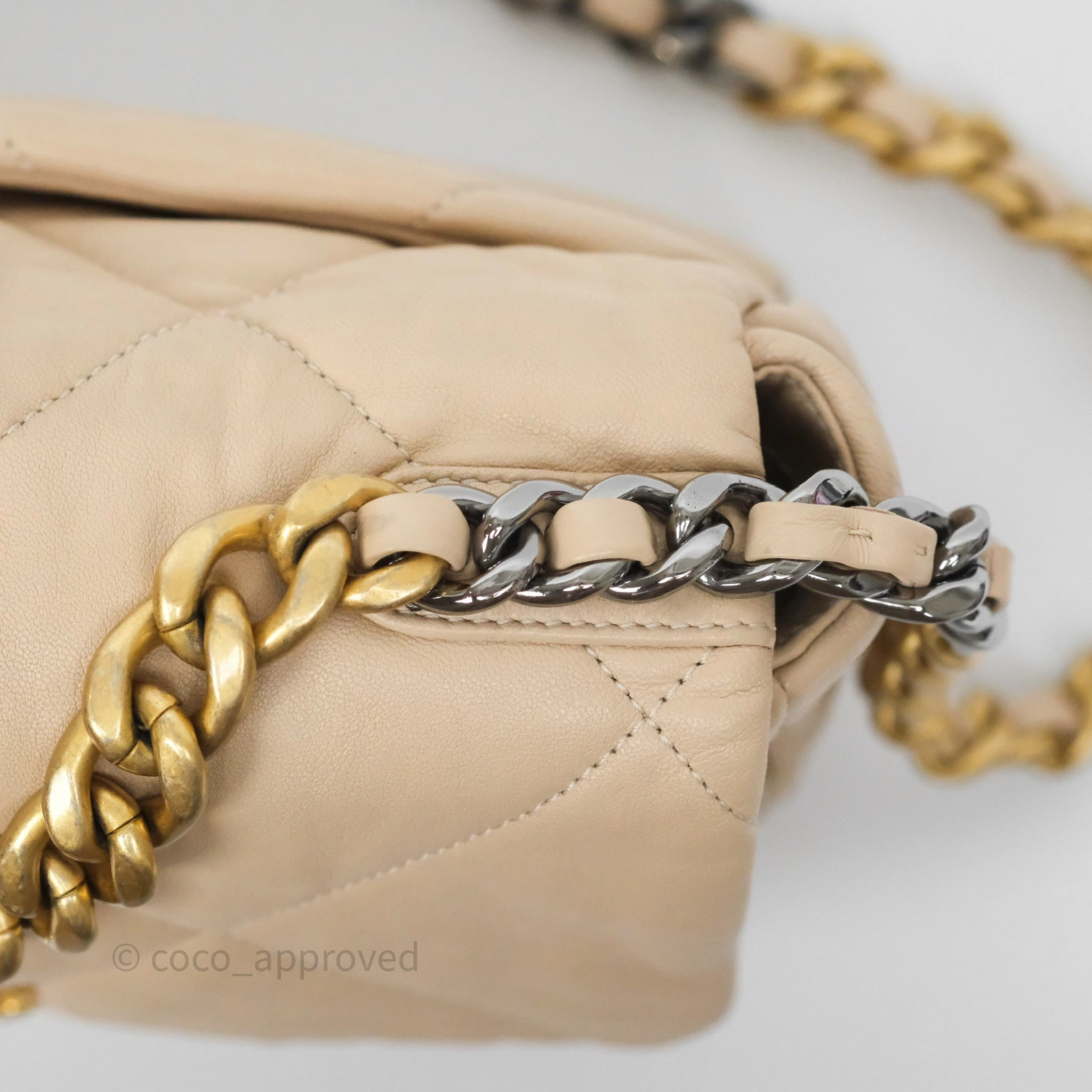Chanel 19 Small Beige Mixed Hardware