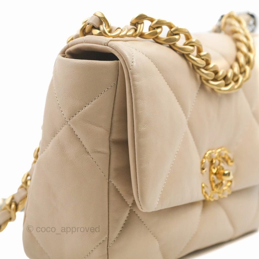 Chanel 19 Small Beige Mixed Hardware