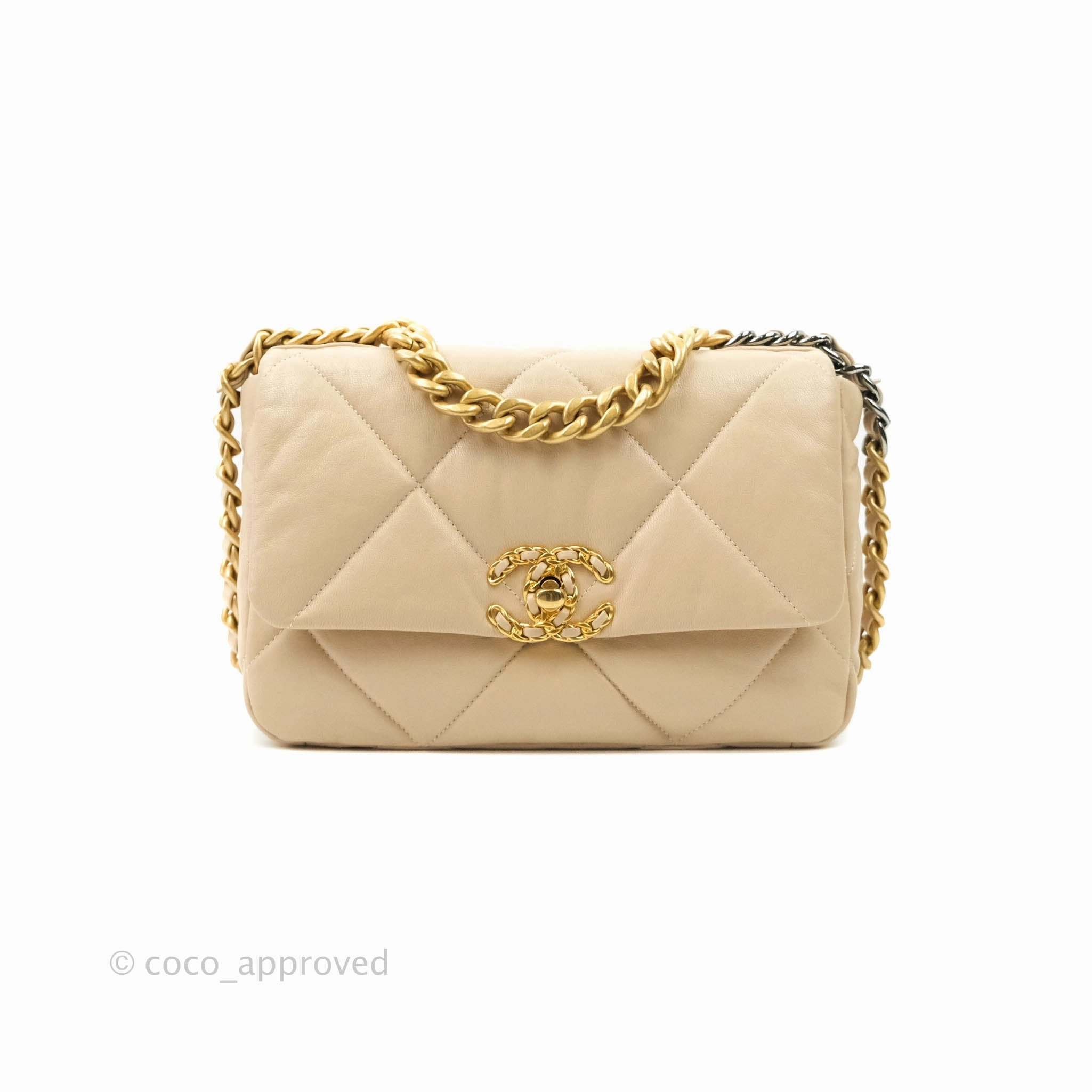 Chanel 19 Small Beige Mixed Hardware