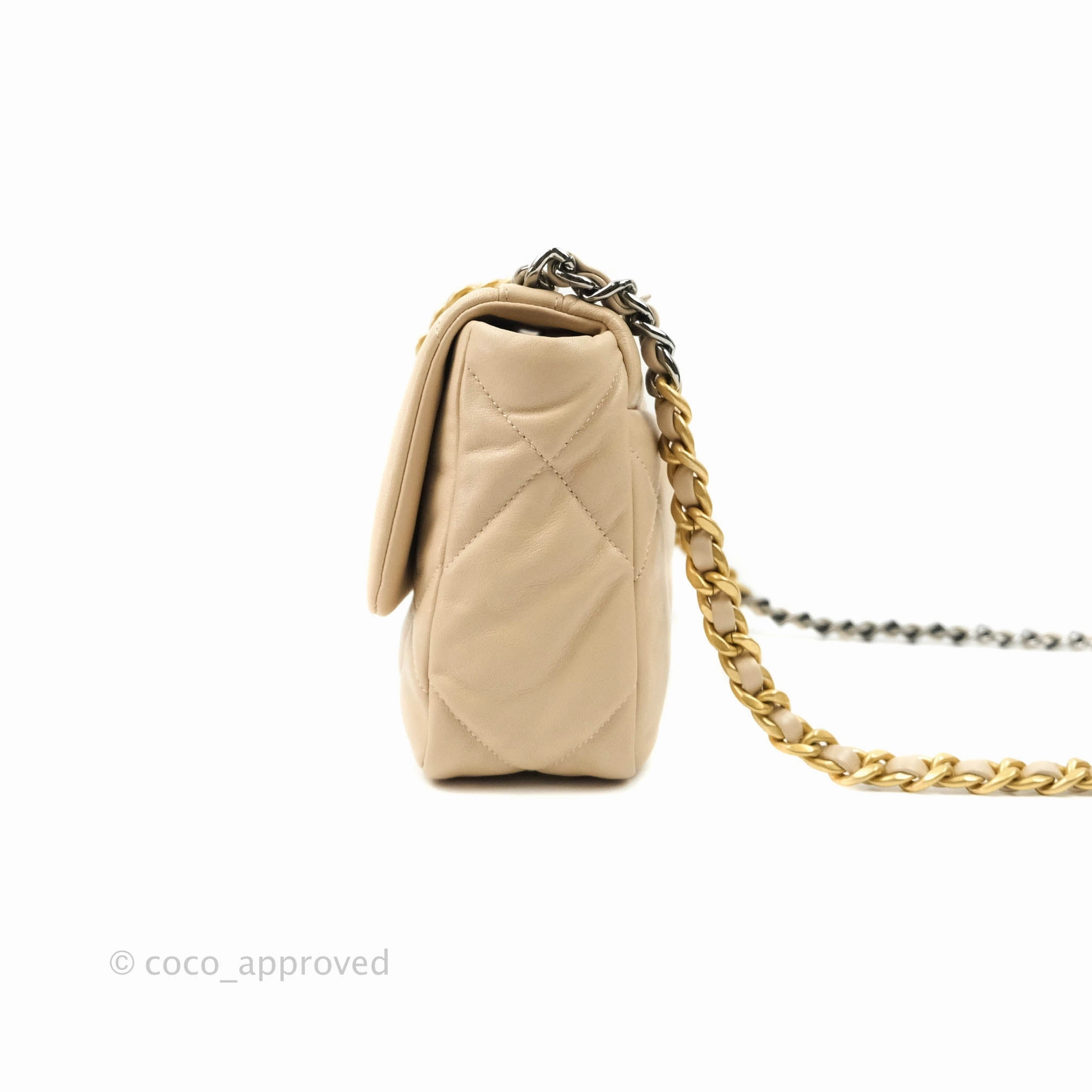 Chanel 19 Small Beige Mixed Hardware