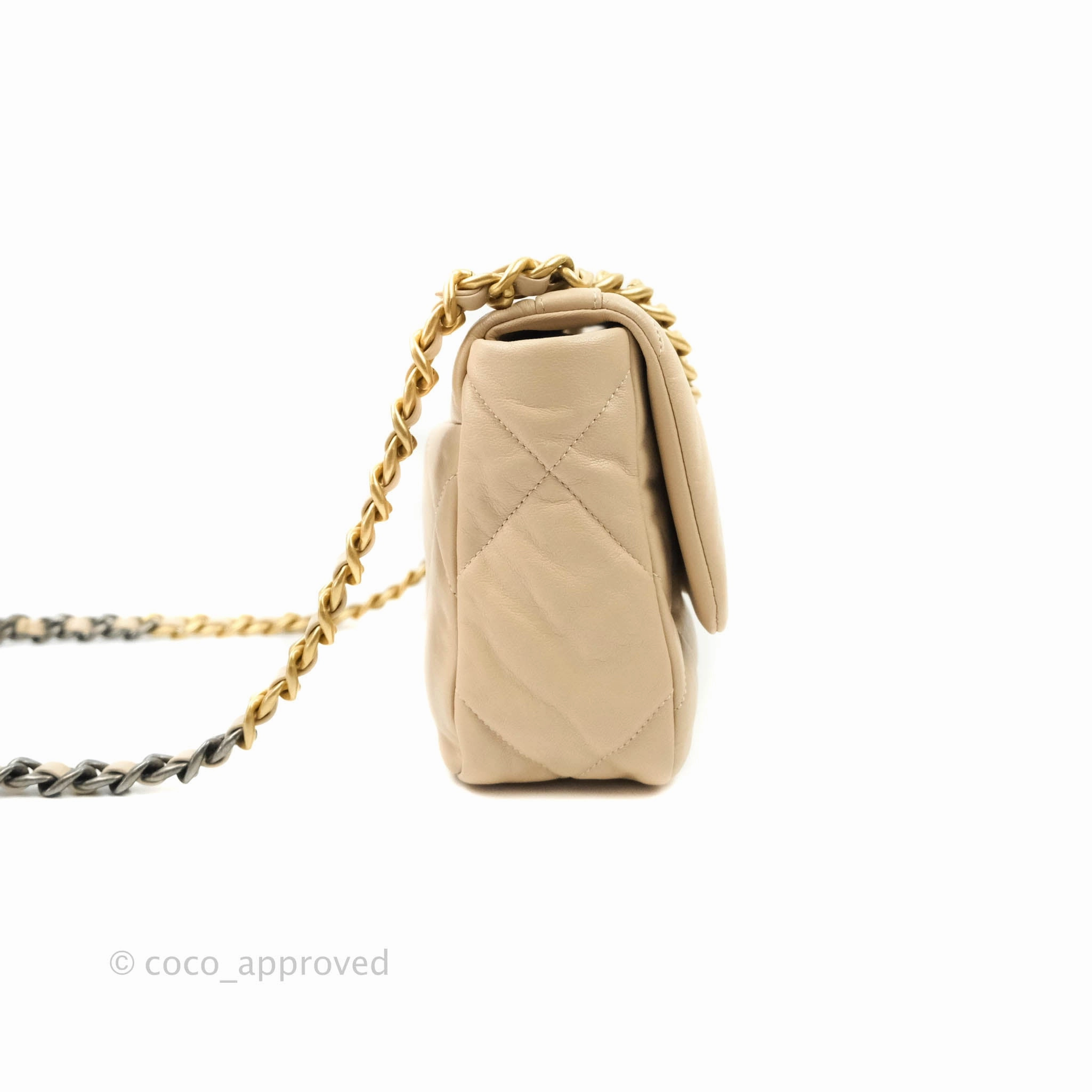 Chanel 19 Small Beige Mixed Hardware