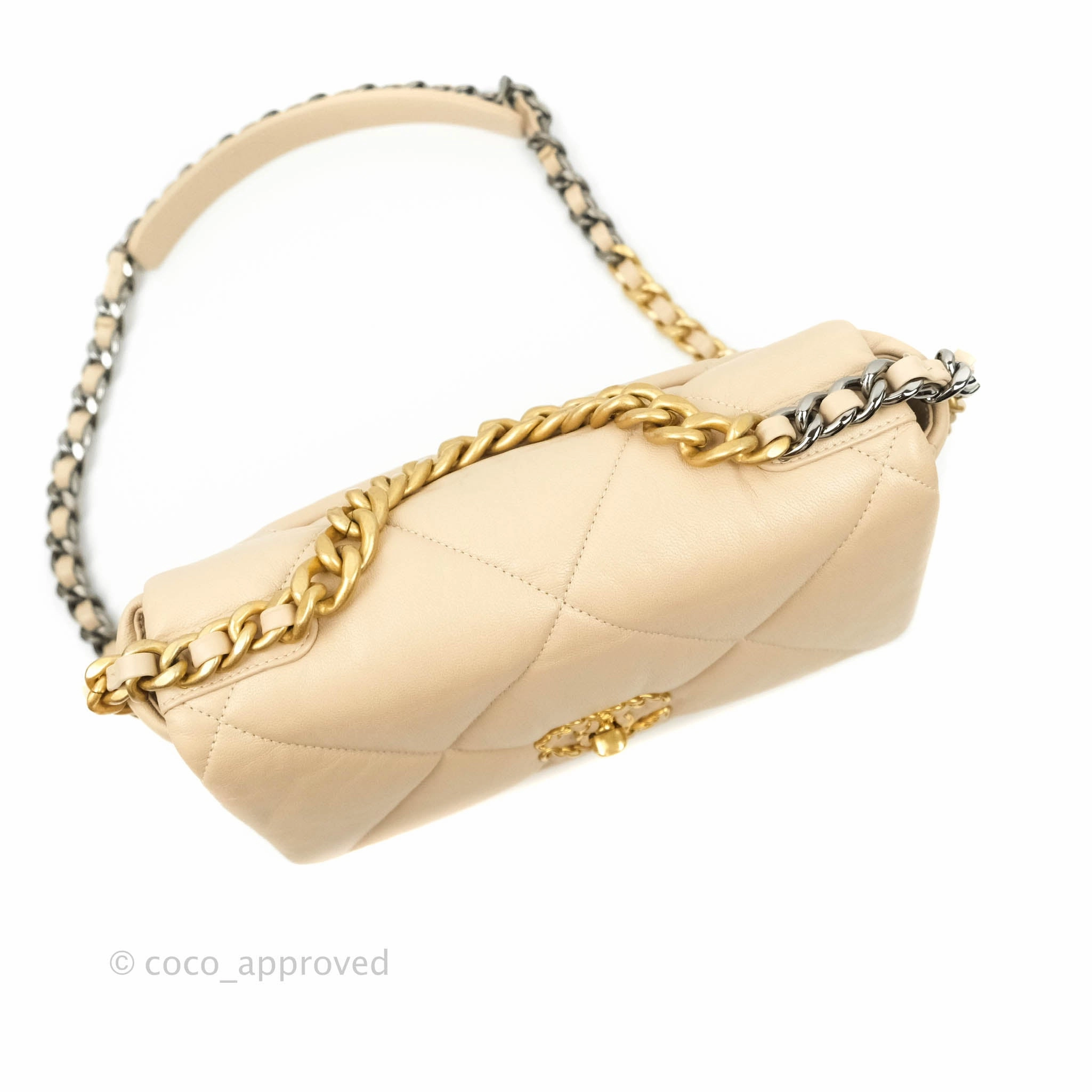 Chanel 19 Small Beige Mixed Hardware