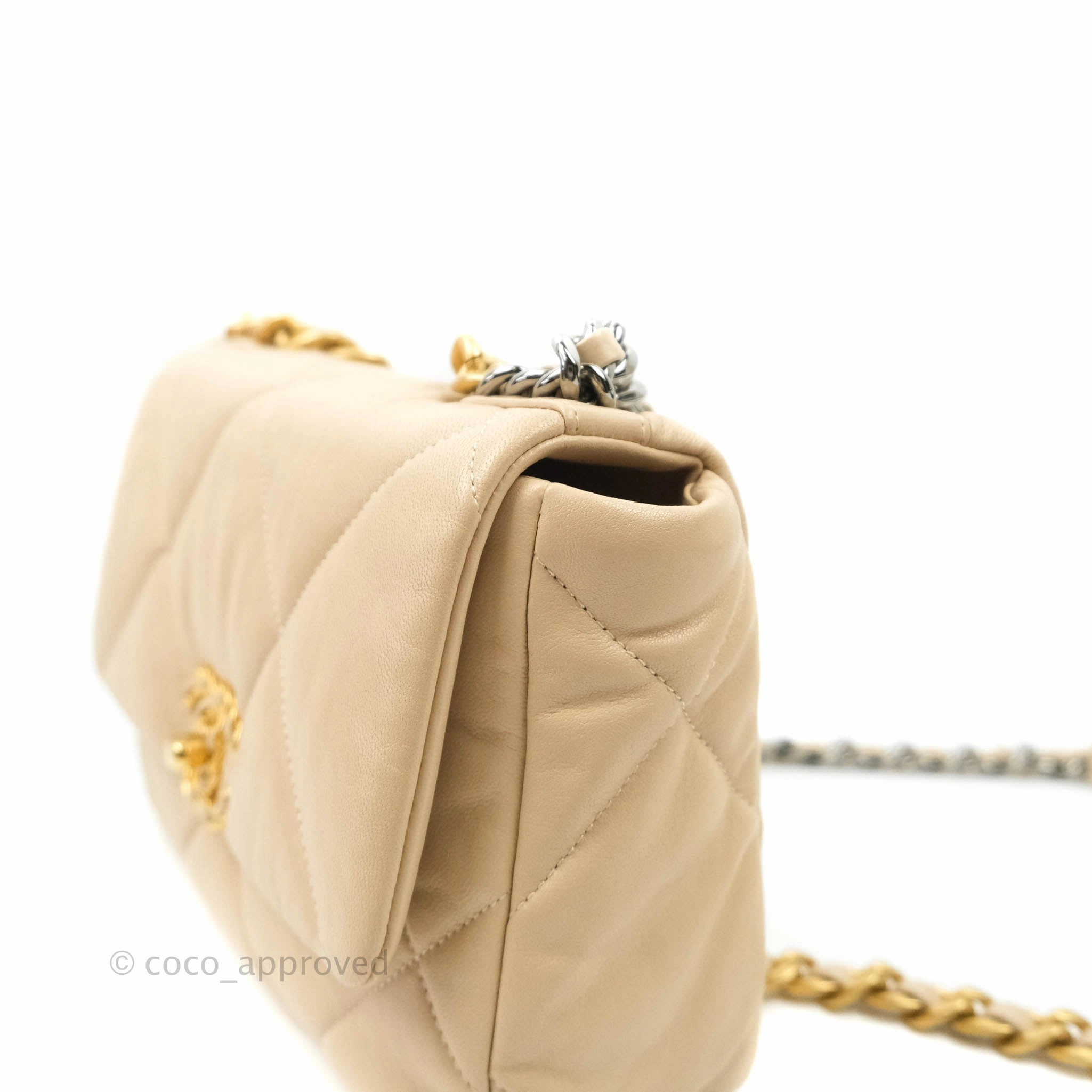 Chanel 19 Small Beige Mixed Hardware