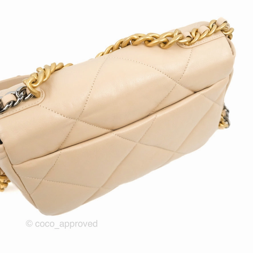 Chanel 19 Small Beige Mixed Hardware