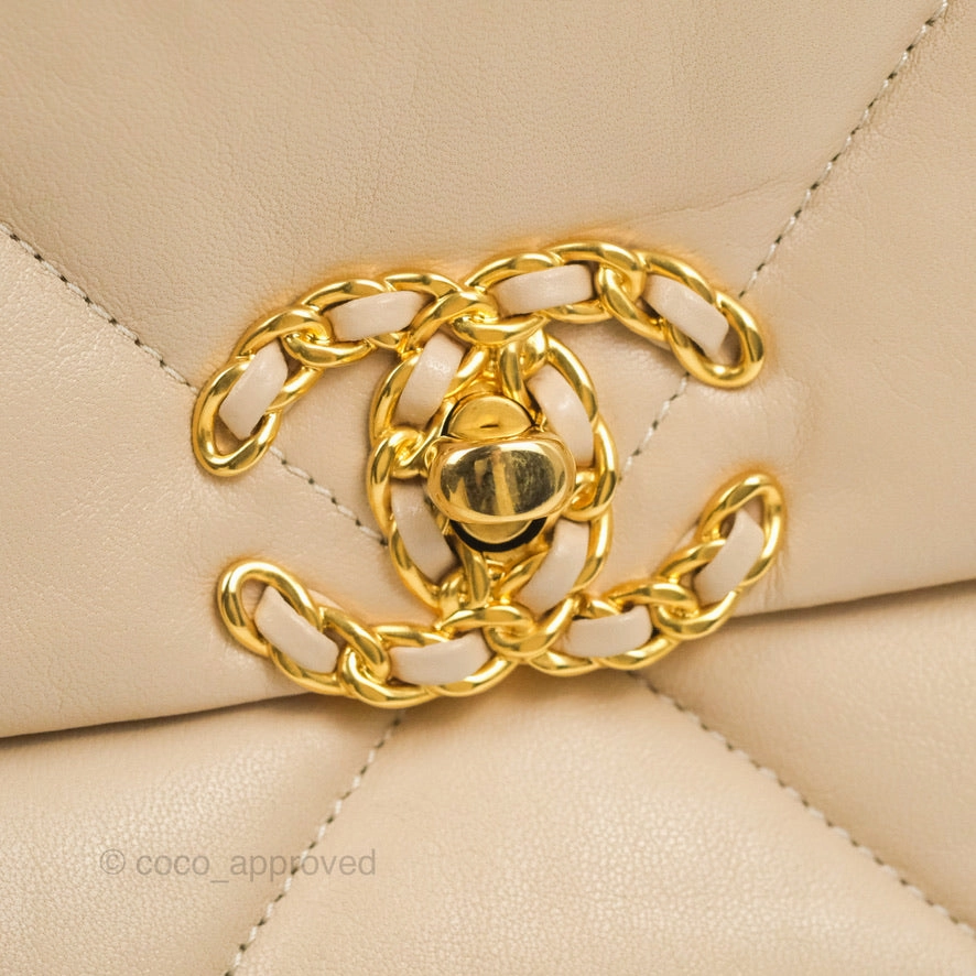 Chanel 19 Small Beige Mixed Hardware