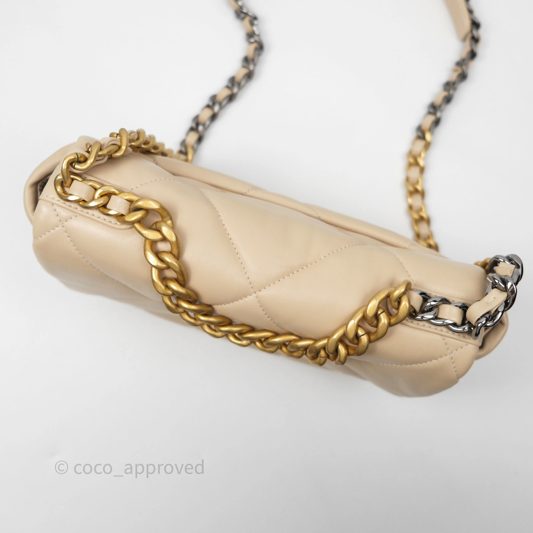 Chanel 19 Small Beige Mixed Hardware