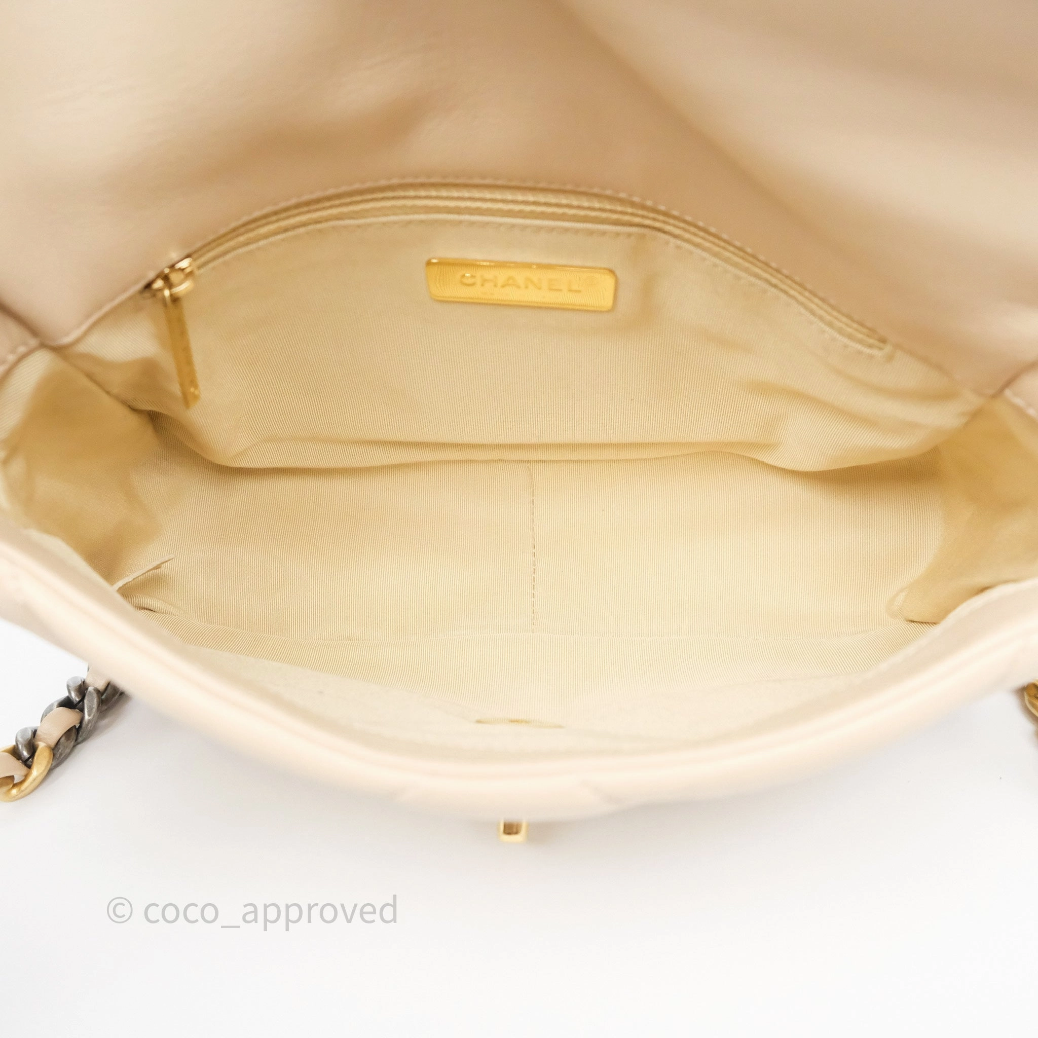 Chanel 19 Small Beige Mixed Hardware