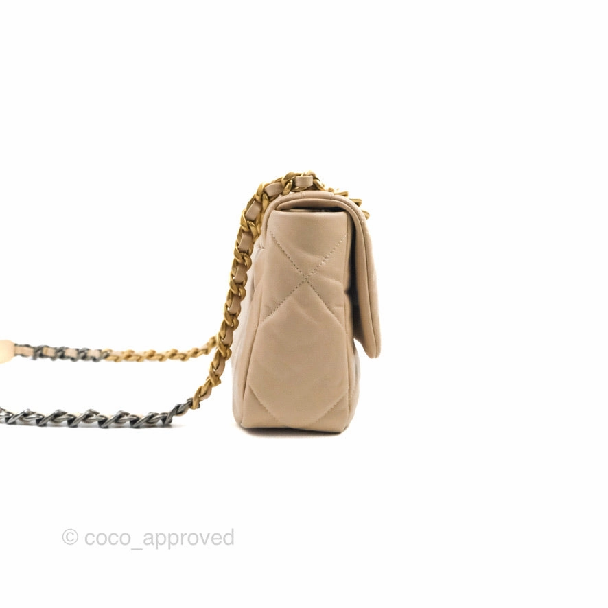Chanel 19 Small Beige Mixed Hardware