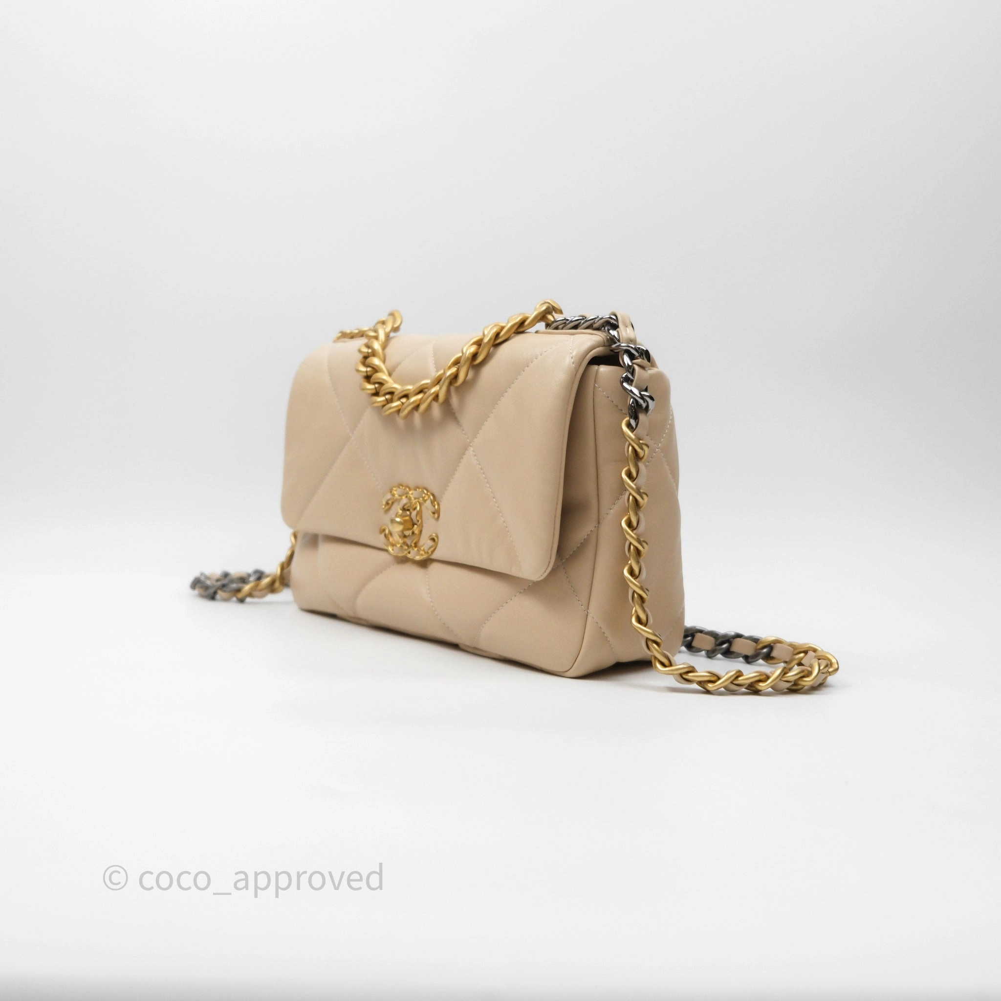 Chanel 19 Small Beige Mixed Hardware