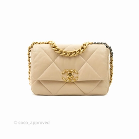 Chanel 19 Small Beige Mixed Hardware