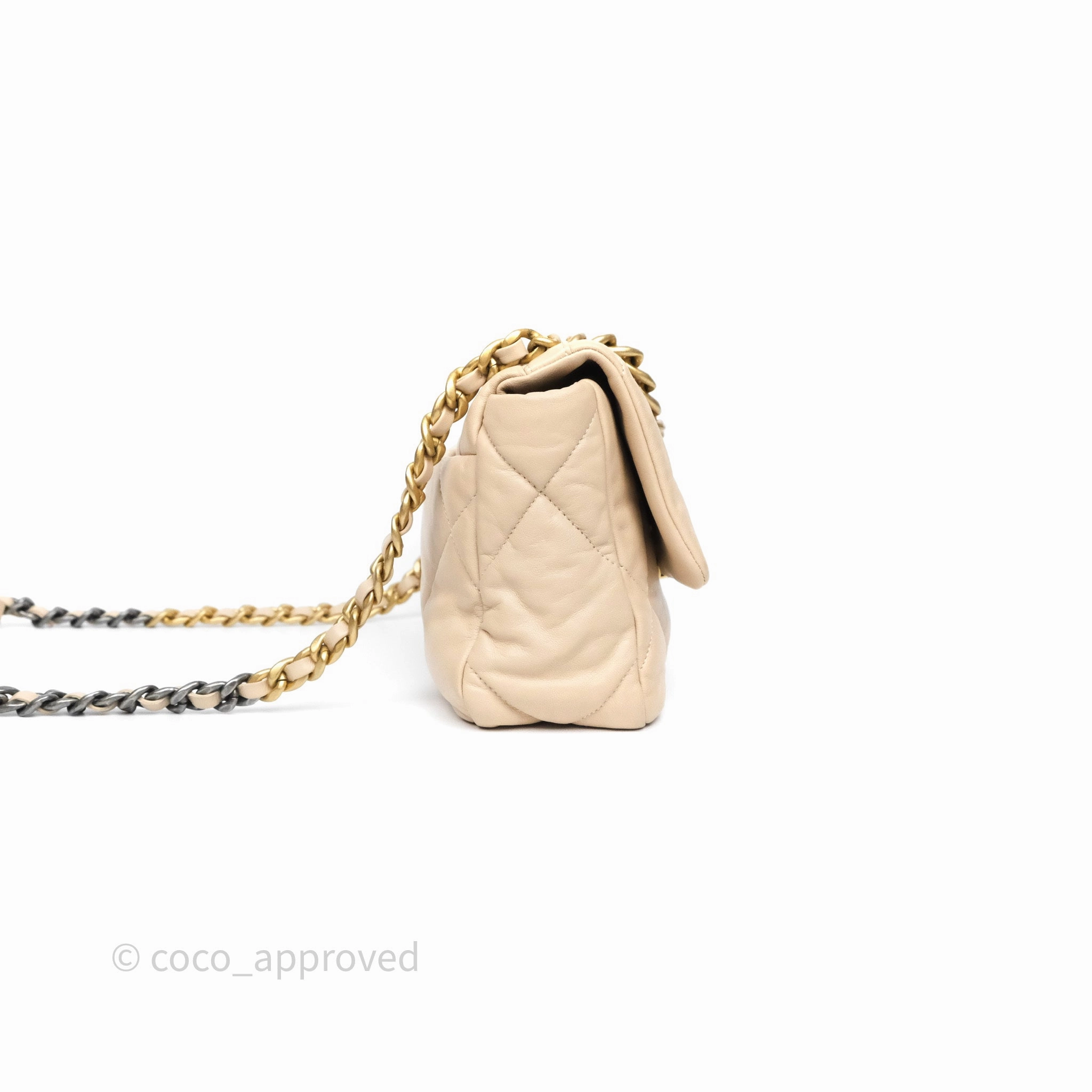 Chanel 19 Small Beige Mixed Hardware
