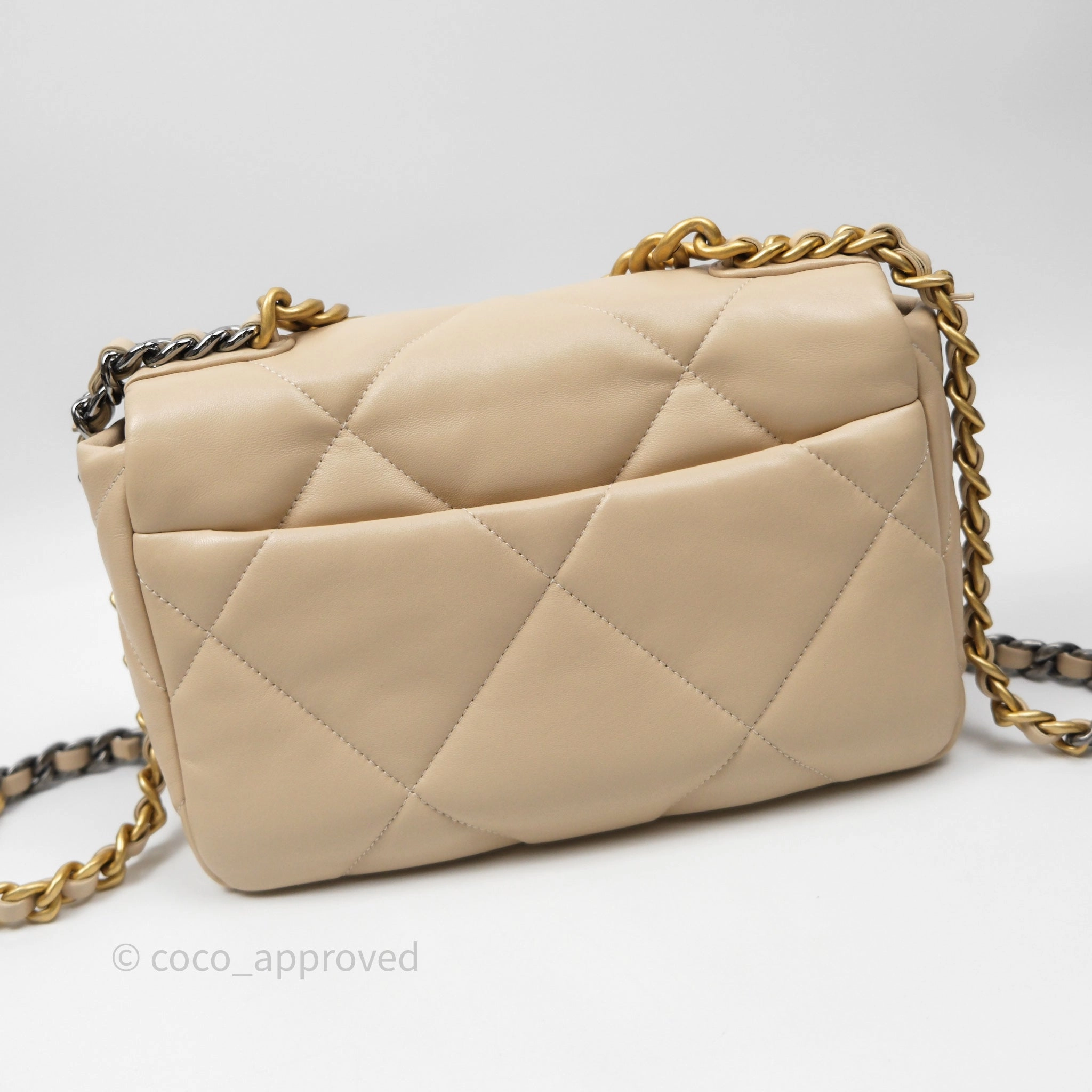 Chanel 19 Small Beige Mixed Hardware