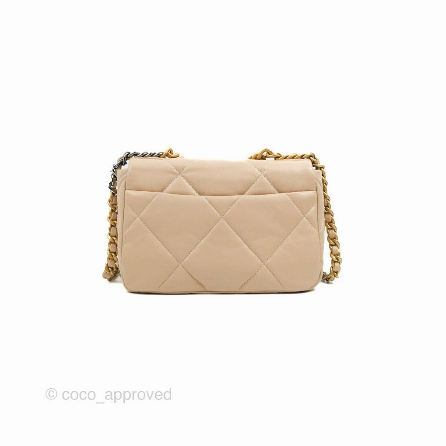 Chanel 19 Small Beige Mixed Hardware