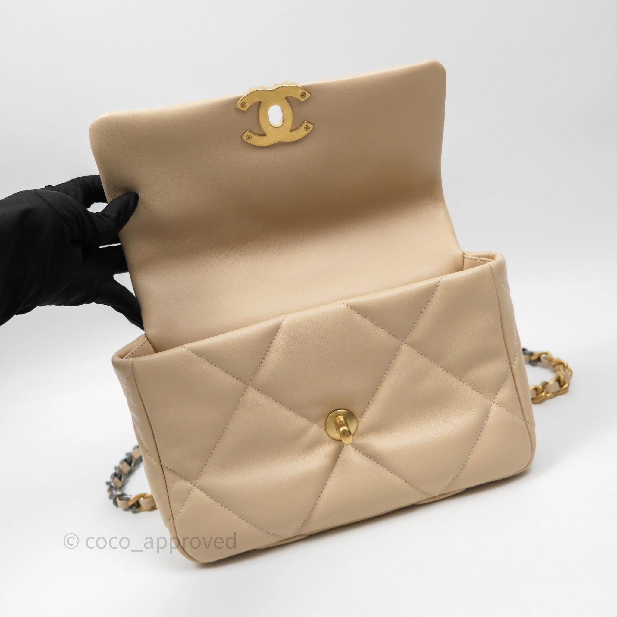 Chanel 19 Small Beige Mixed Hardware